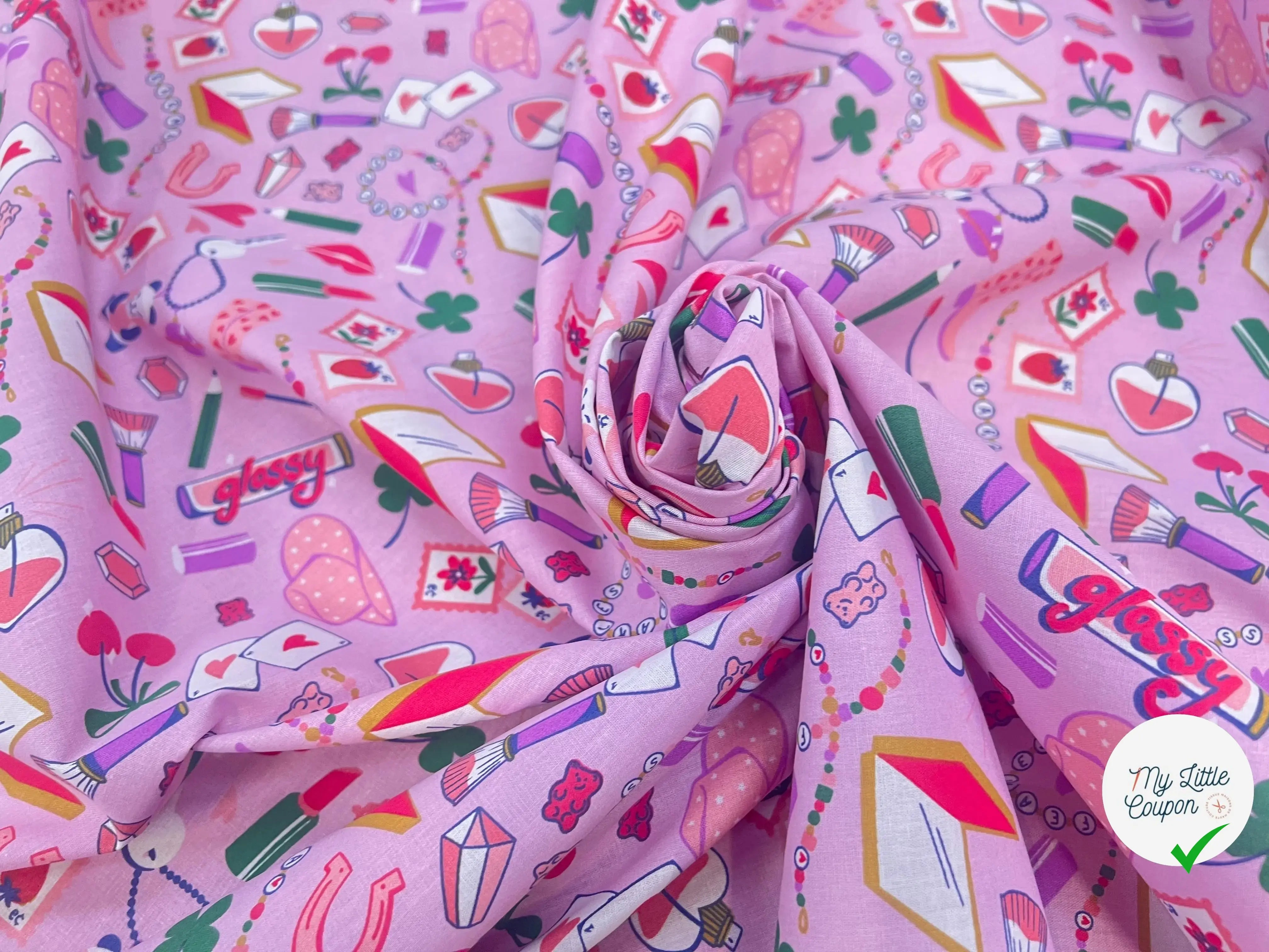 COTON IMRIMÉ KARMASH VIOLET / ROSE 1U L1 150 - My Little Coupon