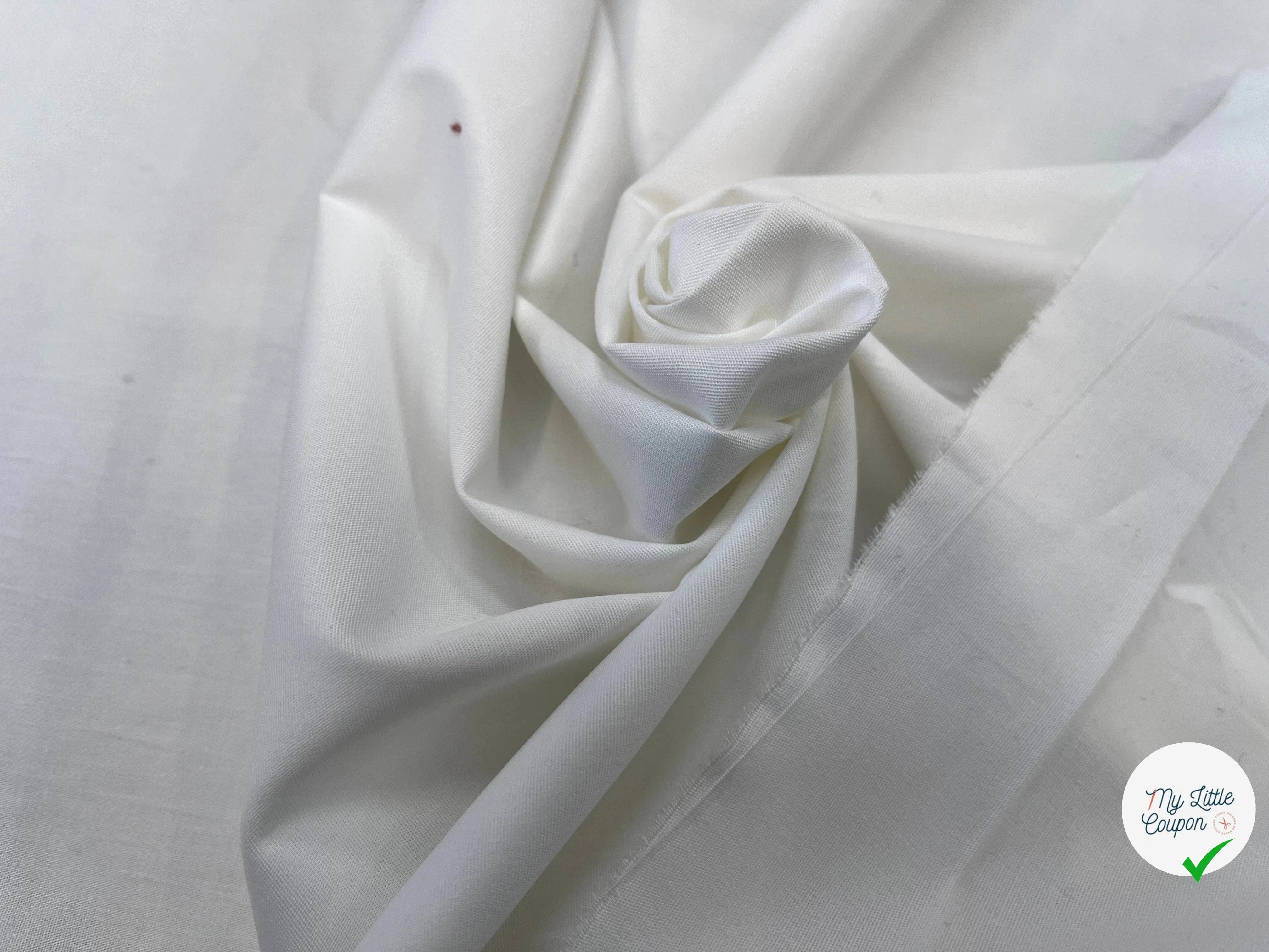 COTON POPELINE UNI BLANC SOUPLE - My Little Coupon