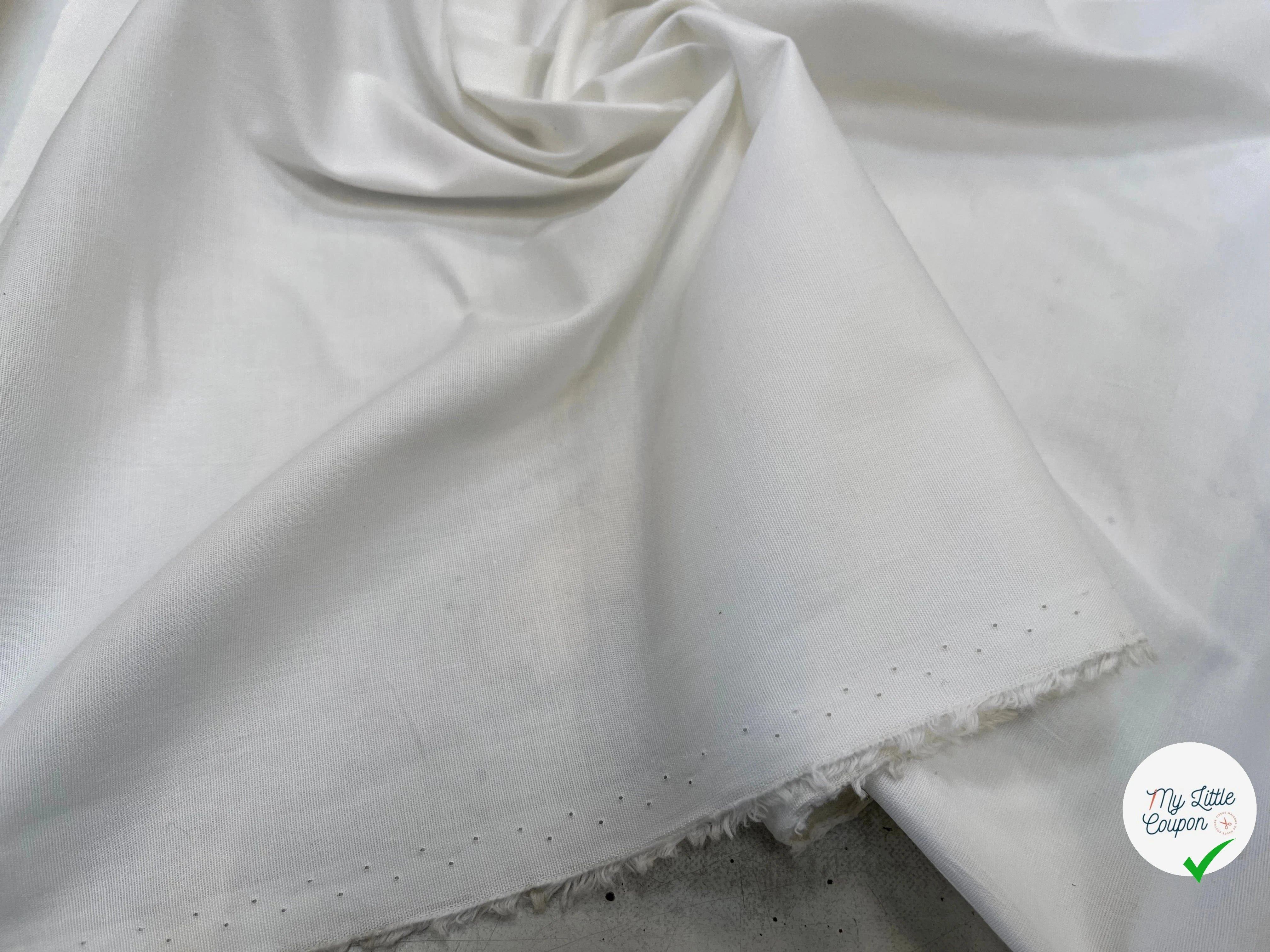 COTON POPELINE UNI BLANC SOUPLE - My Little Coupon