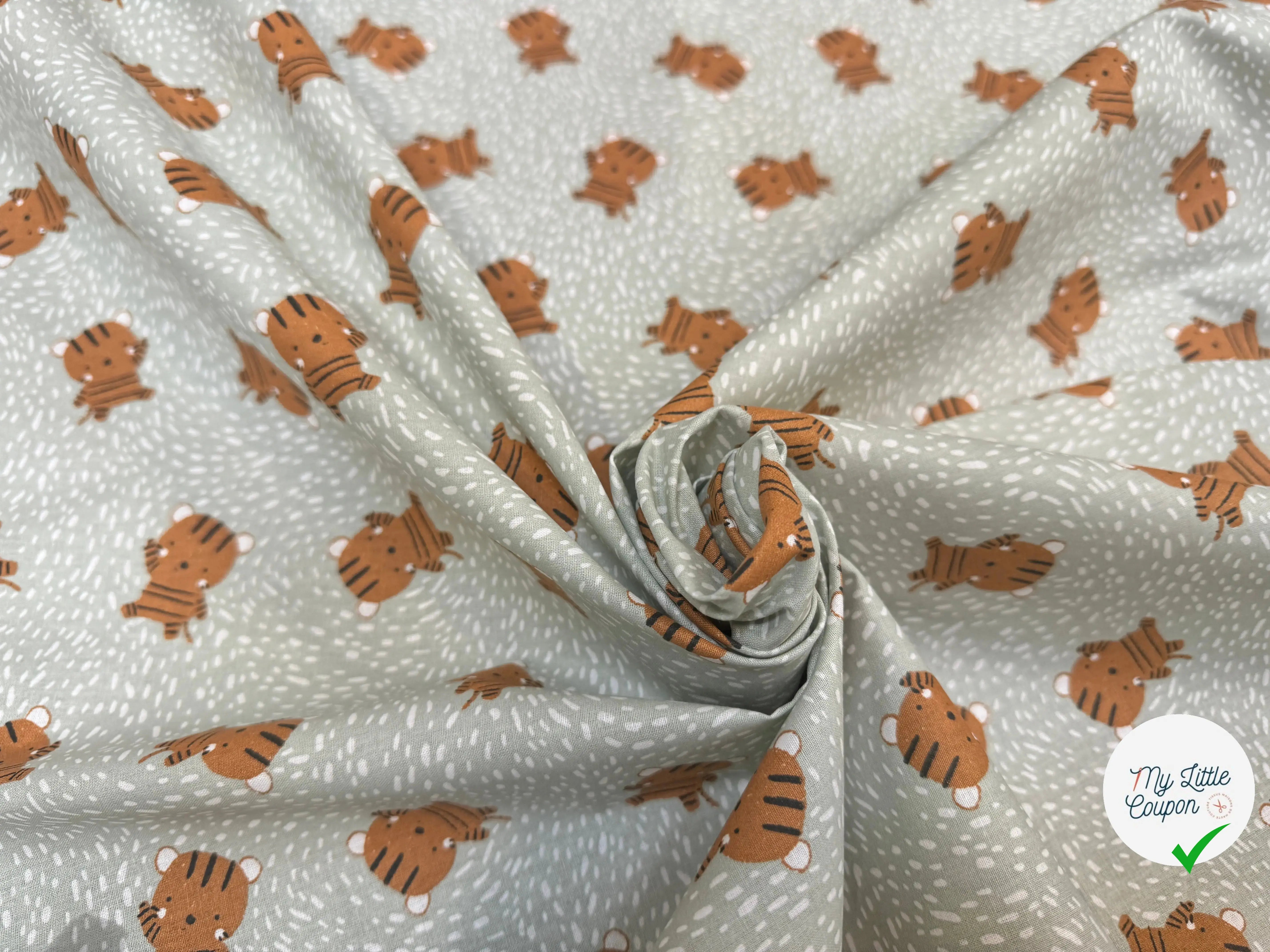 COTONNADE GROUX VERT / CAMEL 1B Y3X 150 - My Little Coupon