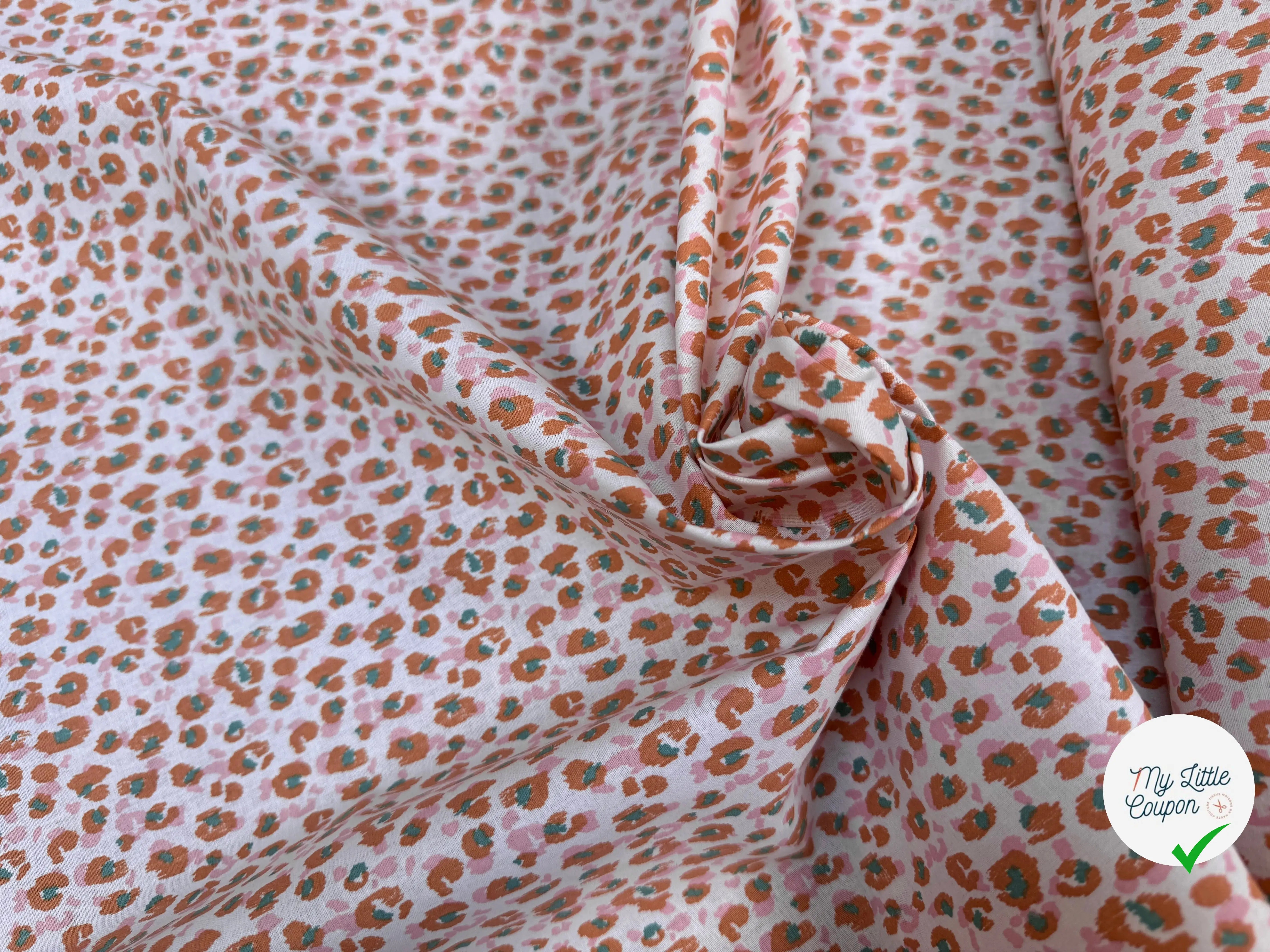 COTONNADE KARLI OCRE/ROSE 3B D12 150 - My Little Coupon