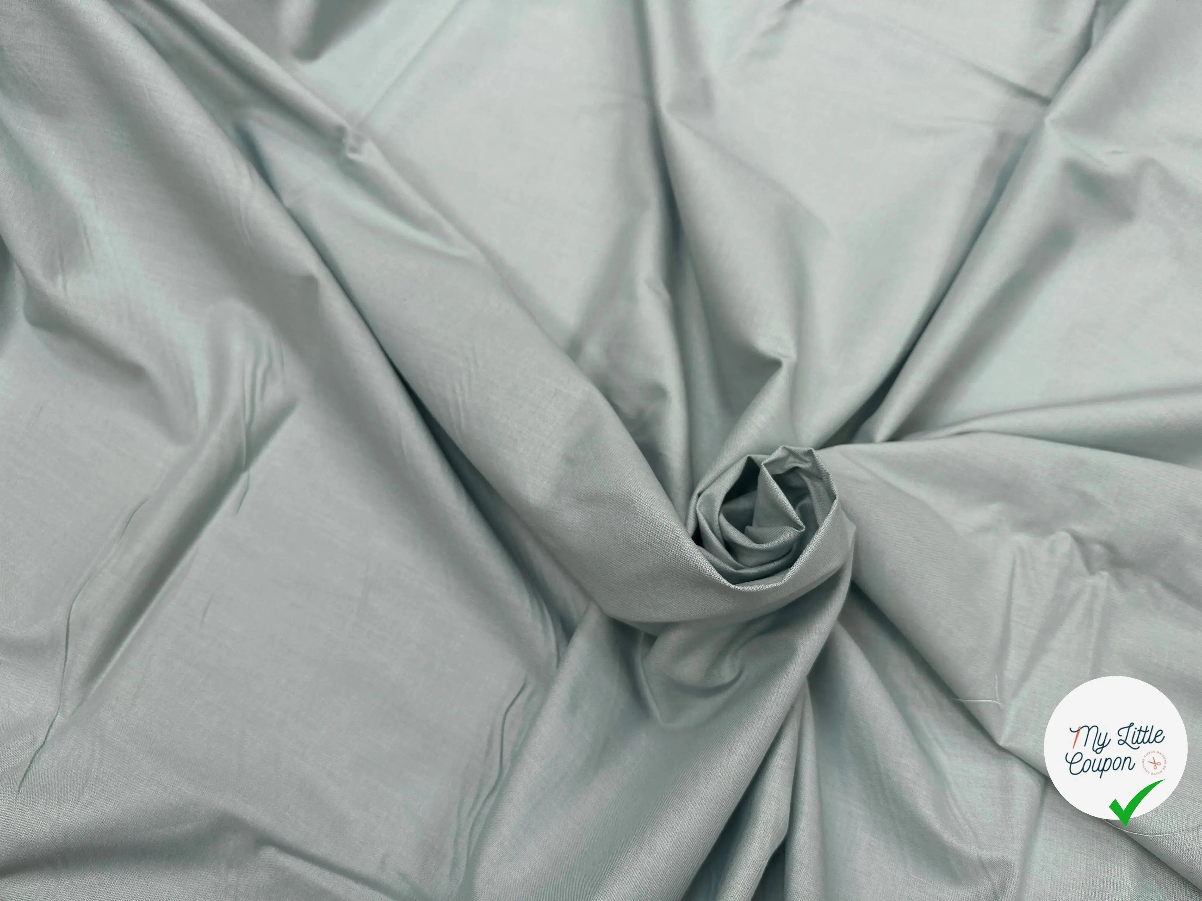 COTONNADE UNIE VERT DE GRIS - My Little Coupon