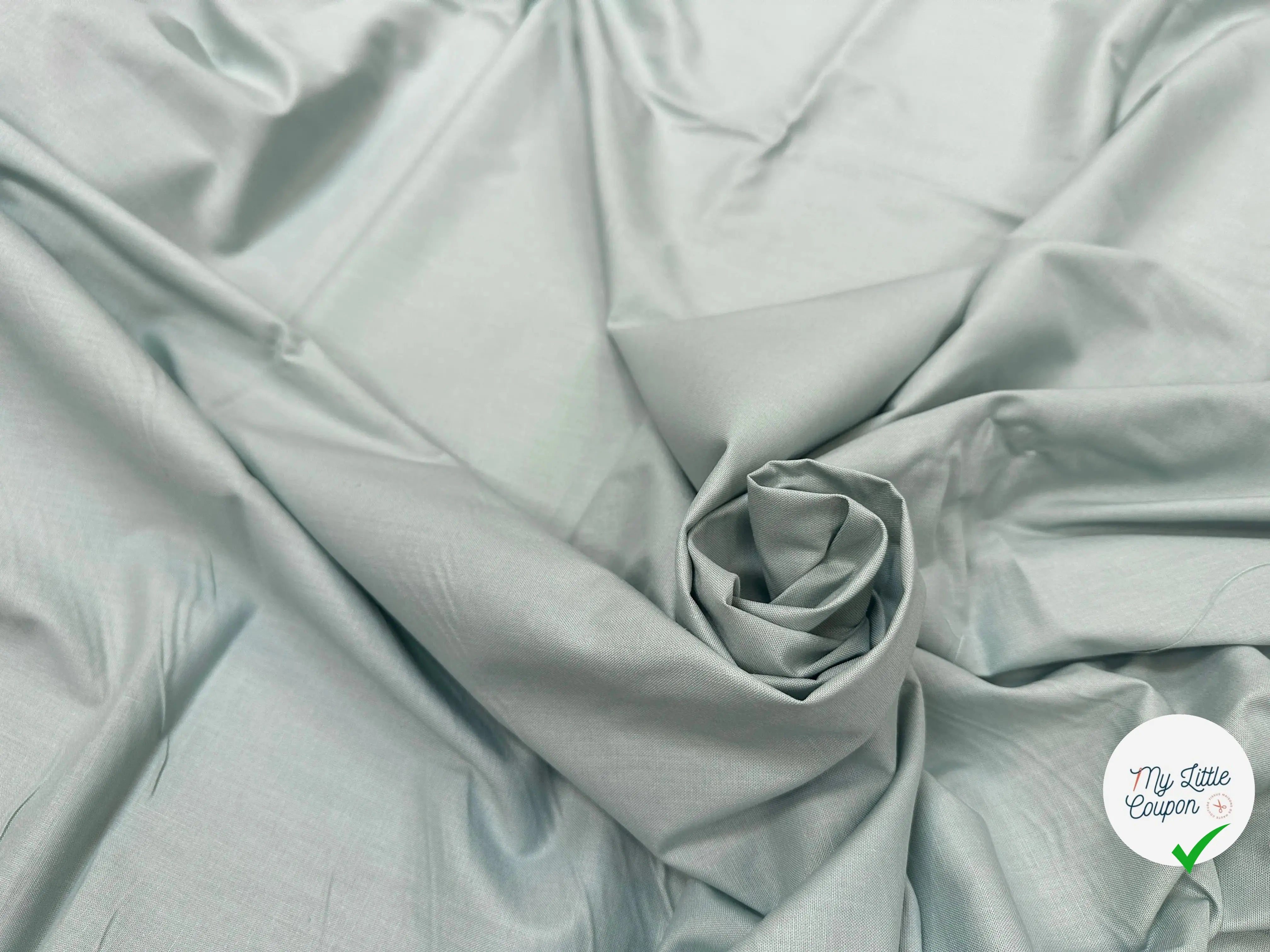 COTONNADE UNIE VERT DE GRIS - My Little Coupon