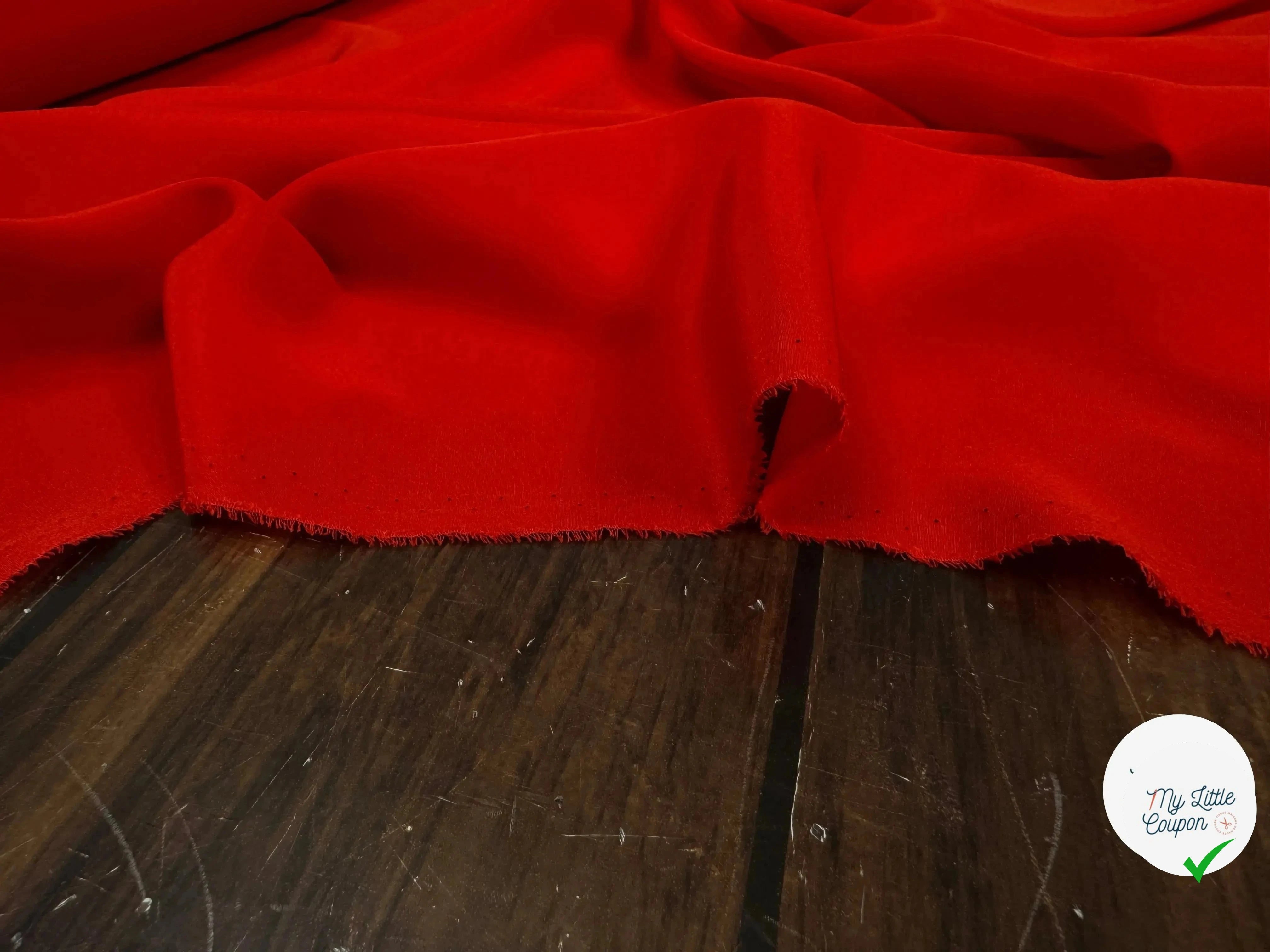 CREPE DE CHINE 100% SOIE, Rising Red - My Little Coupon