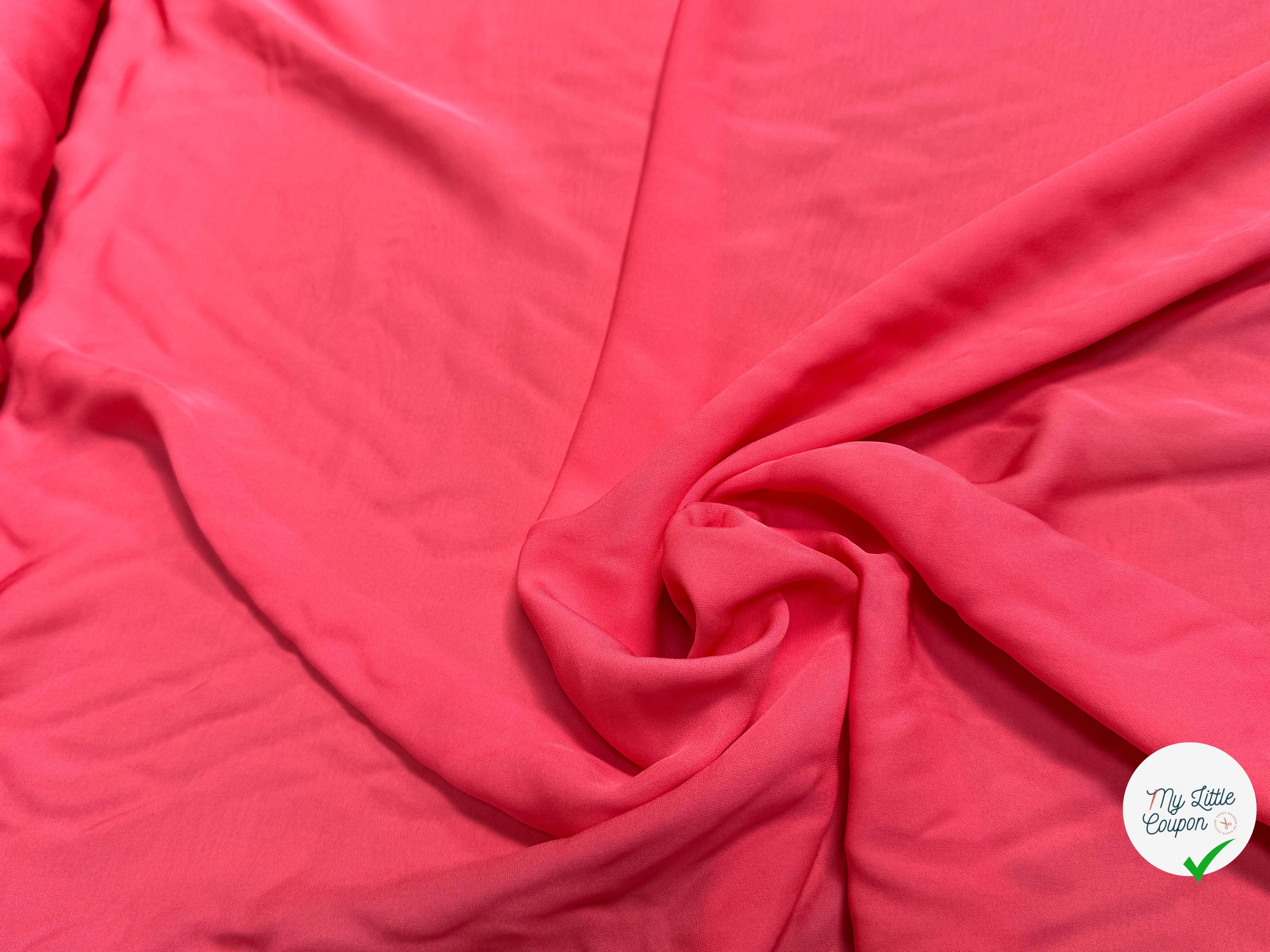 (Chute) CREPE DE SOIE LÉGÈREMENT SATINÉ ROSE CORAIL - My Little Coupon