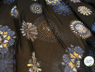 (Chute) CRÈPE FLUIDE FOND NOIR IMPRIMÉ FLEURS POLYESTER - My Little Coupon