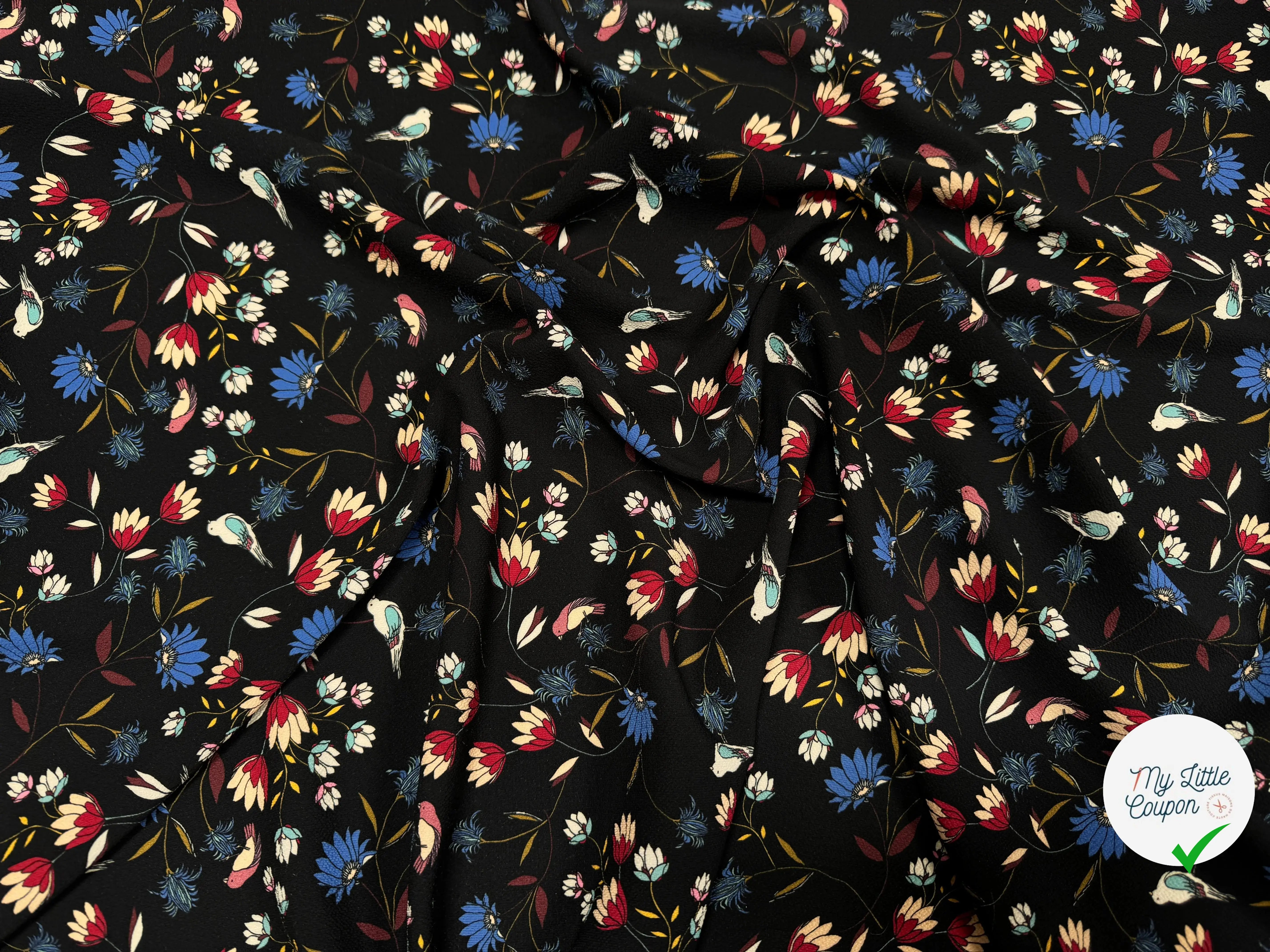 CREPE FOND NOIR FLEURS 2%EA - My Little Coupon