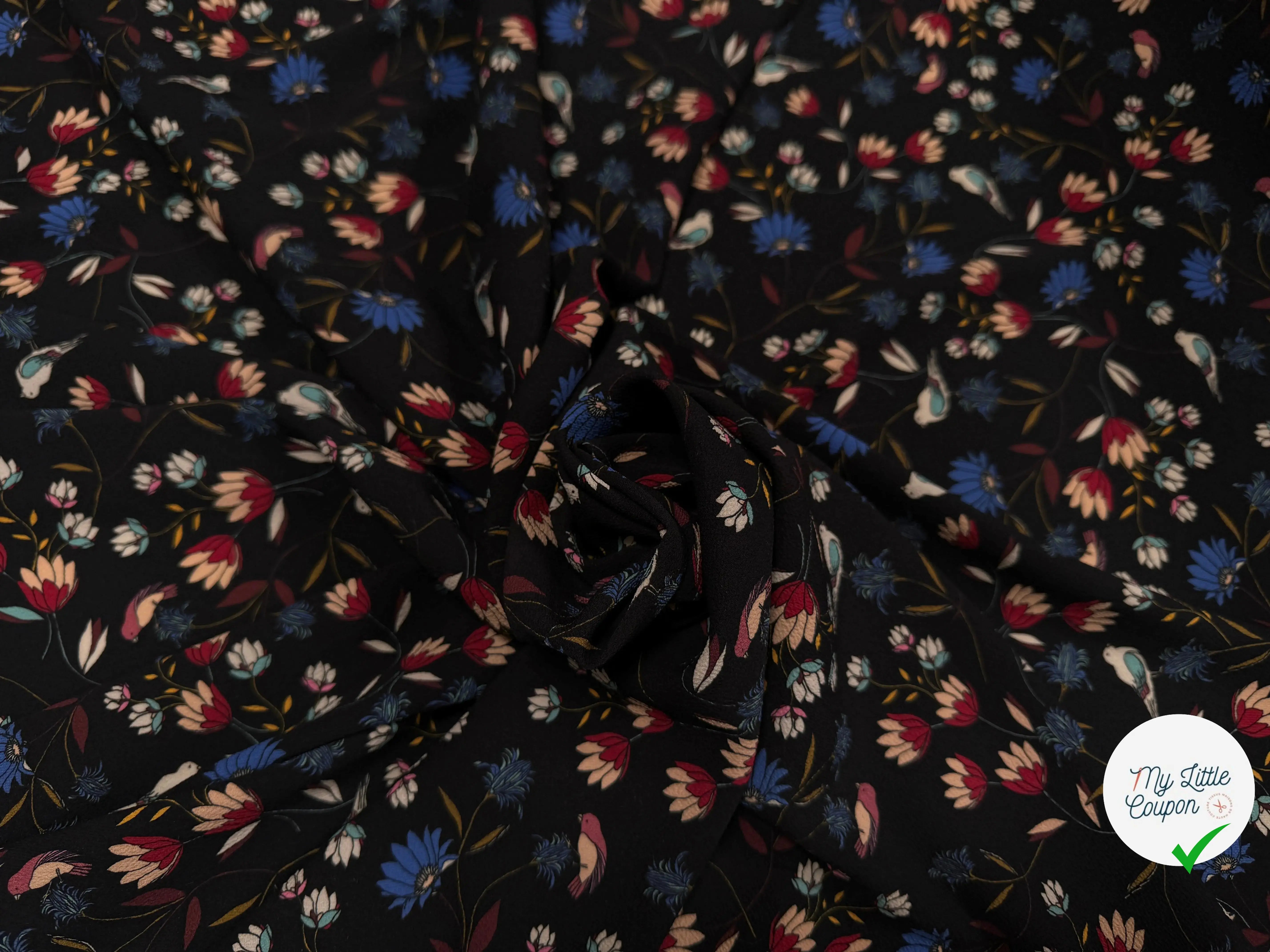 CREPE FOND NOIR FLEURS 2%EA - My Little Coupon