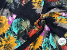 CREPE GAUFFRÉ NOIR PAPILLONS & FLEURS MLC INTERN