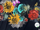 CREPE GAUFFRÉ NOIR PAPILLONS & FLEURS MLC INTERN