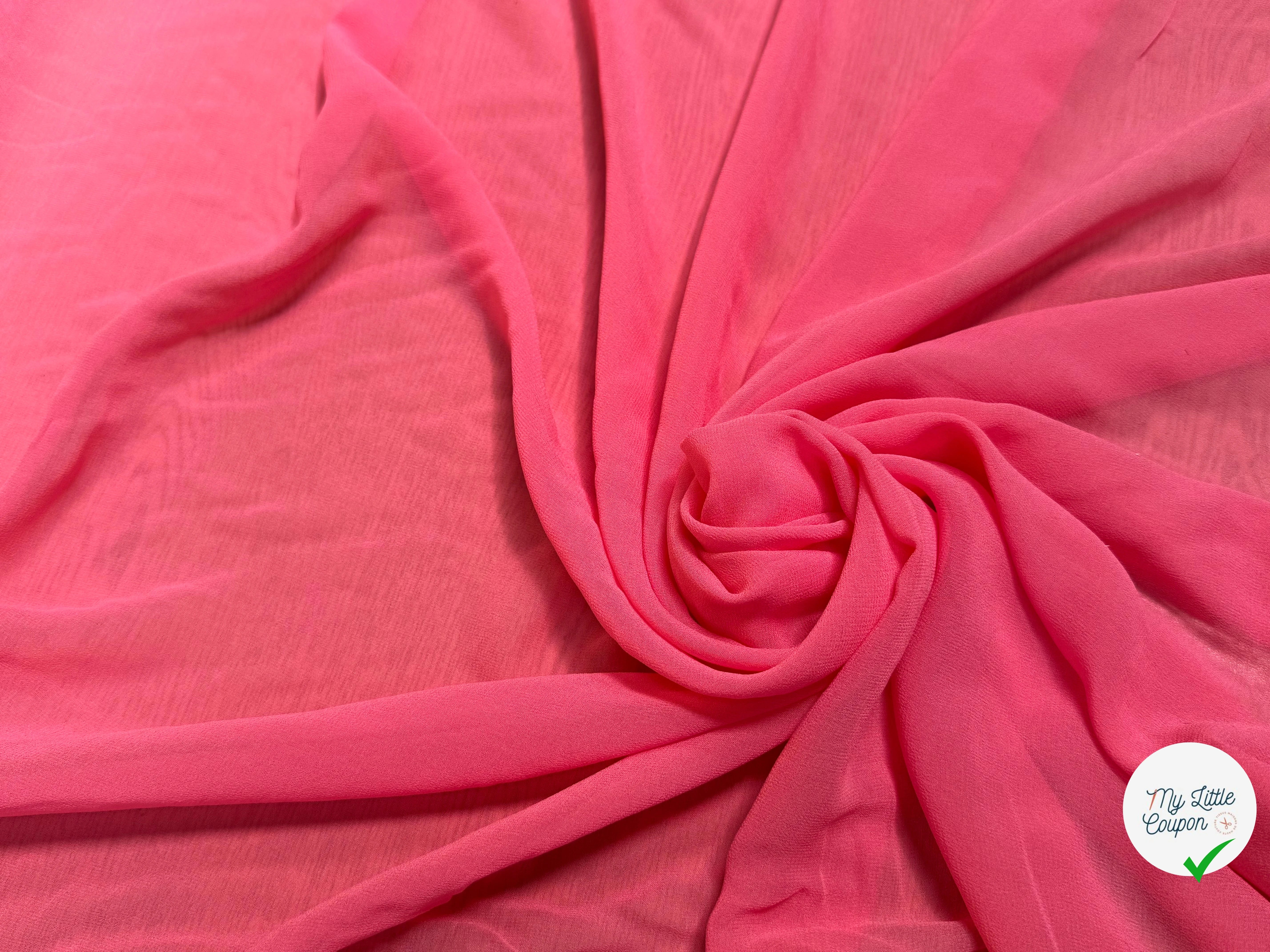 (Chute) CREPE GEORGETTE DE SOIE BARBIE - My Little Coupon