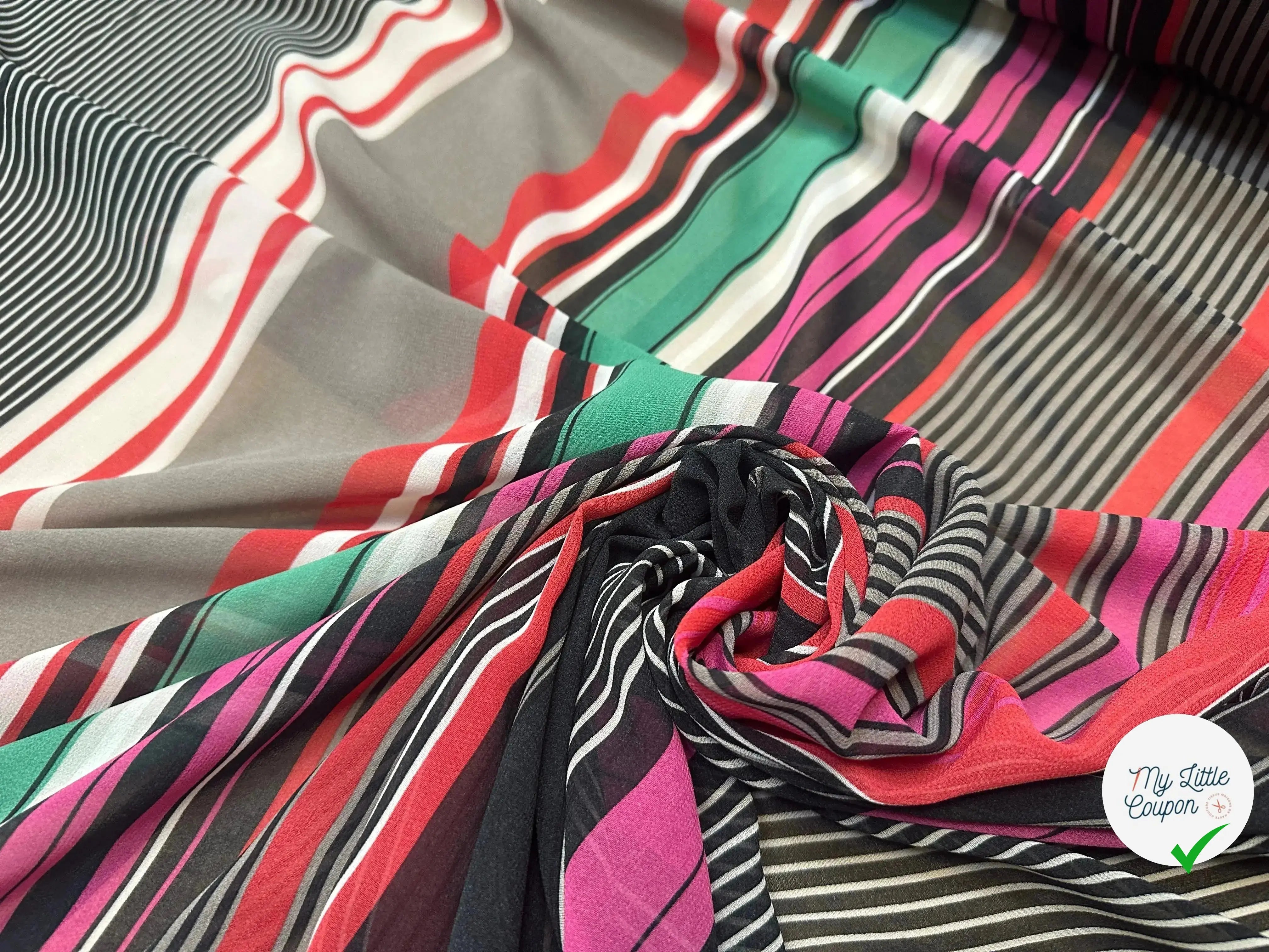 CREPE GEORGETTE STRIPES - My Little Coupon