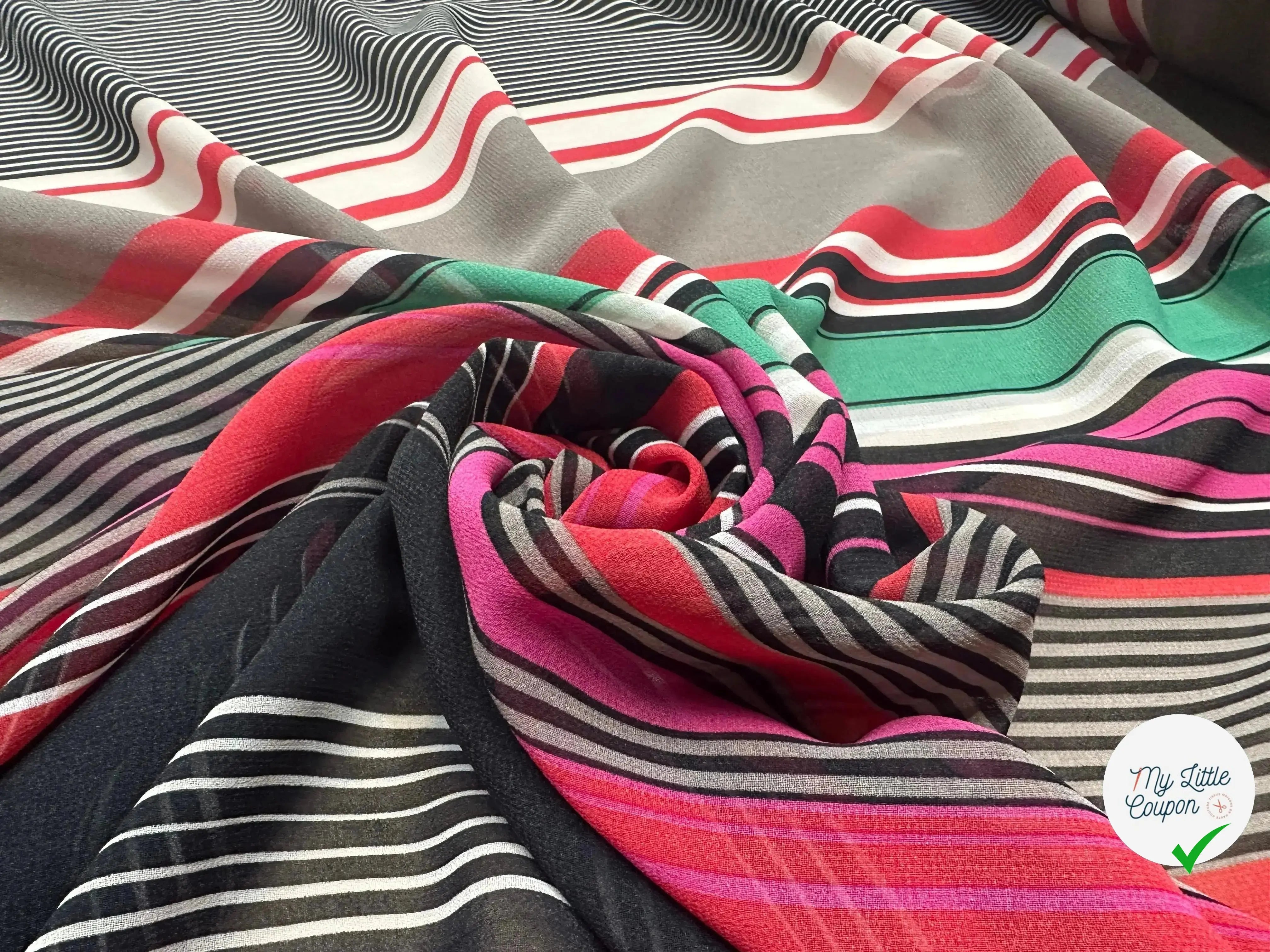 CREPE GEORGETTE STRIPES - My Little Coupon