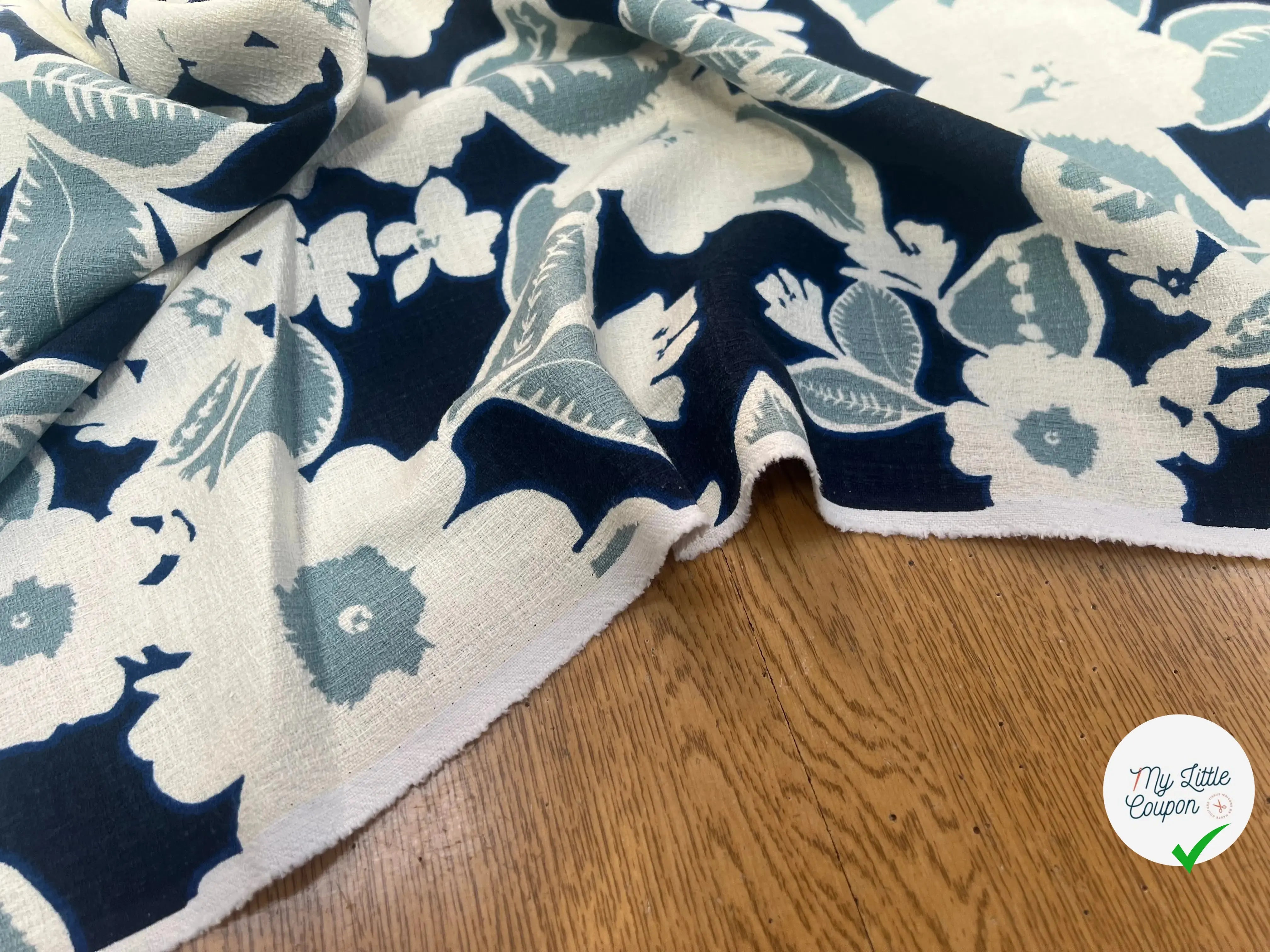 CRÊPE LOURD COTON FLEURS BAROQUE - My Little Coupon