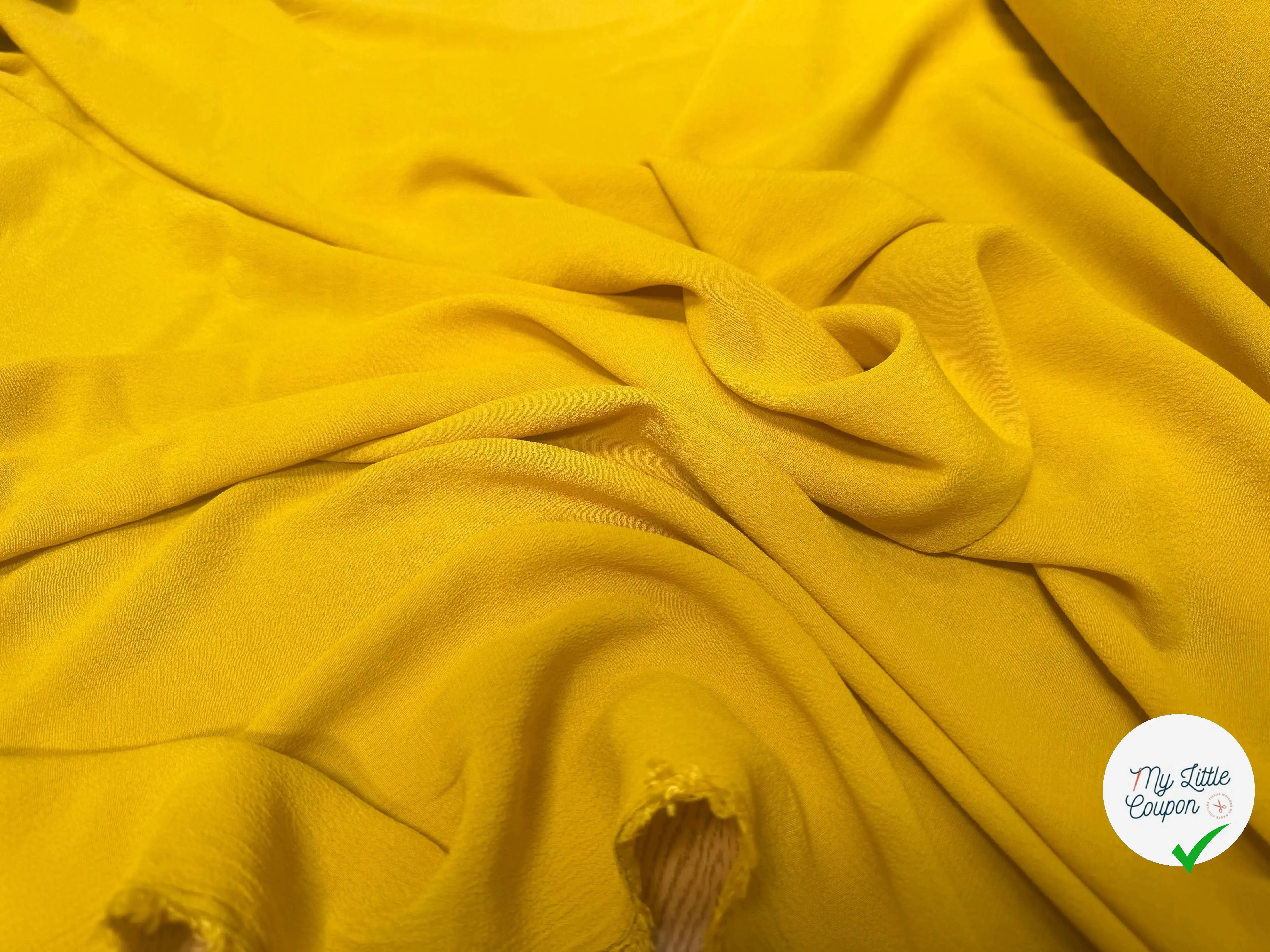 CRÊPE MAROCAIN 100% VISCOSE UNI JAUNE - My Little Coupon