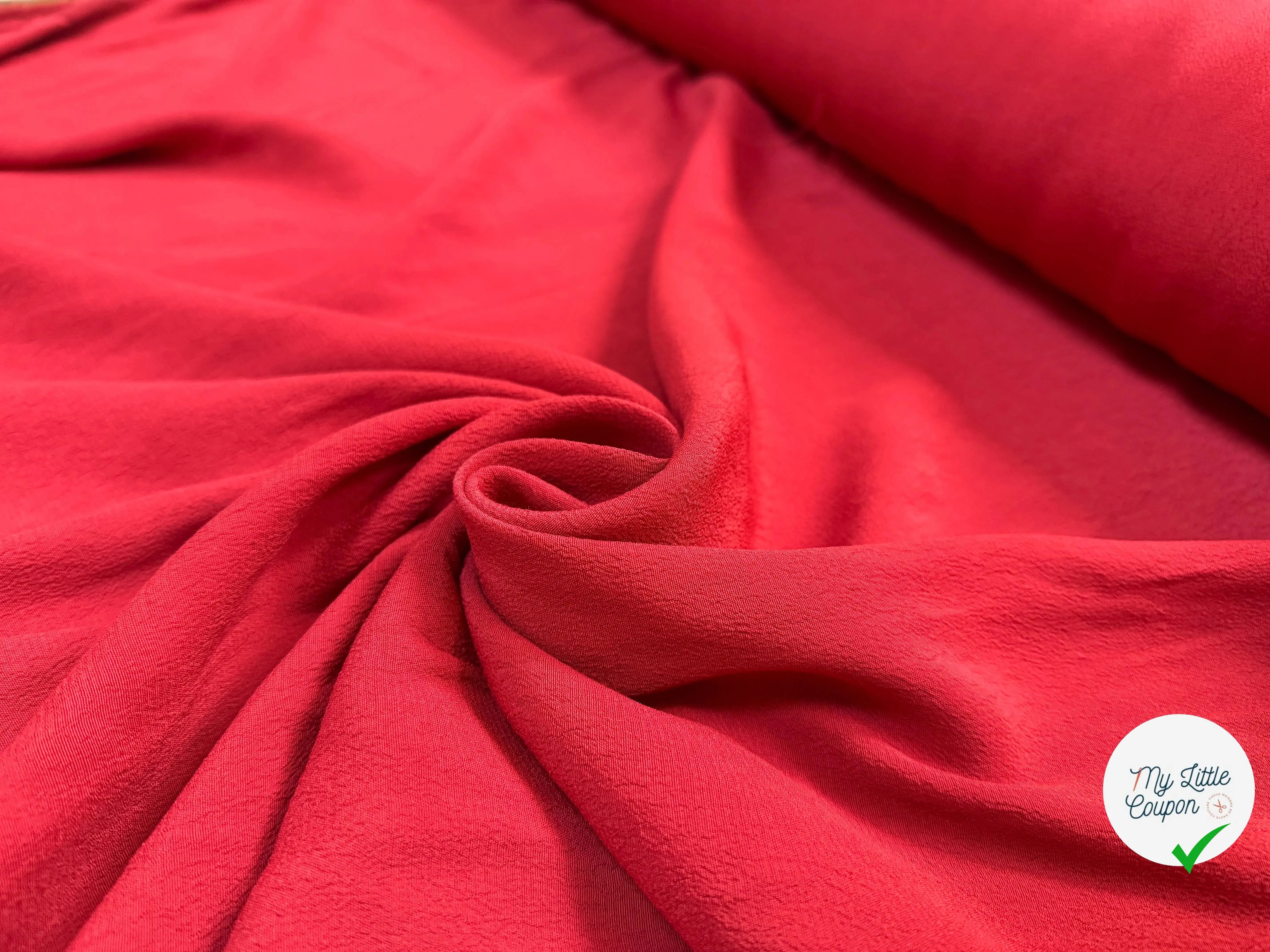 CRÊPE MAROCAIN 100% VISCOSE UNI ROUGE - My Little Coupon