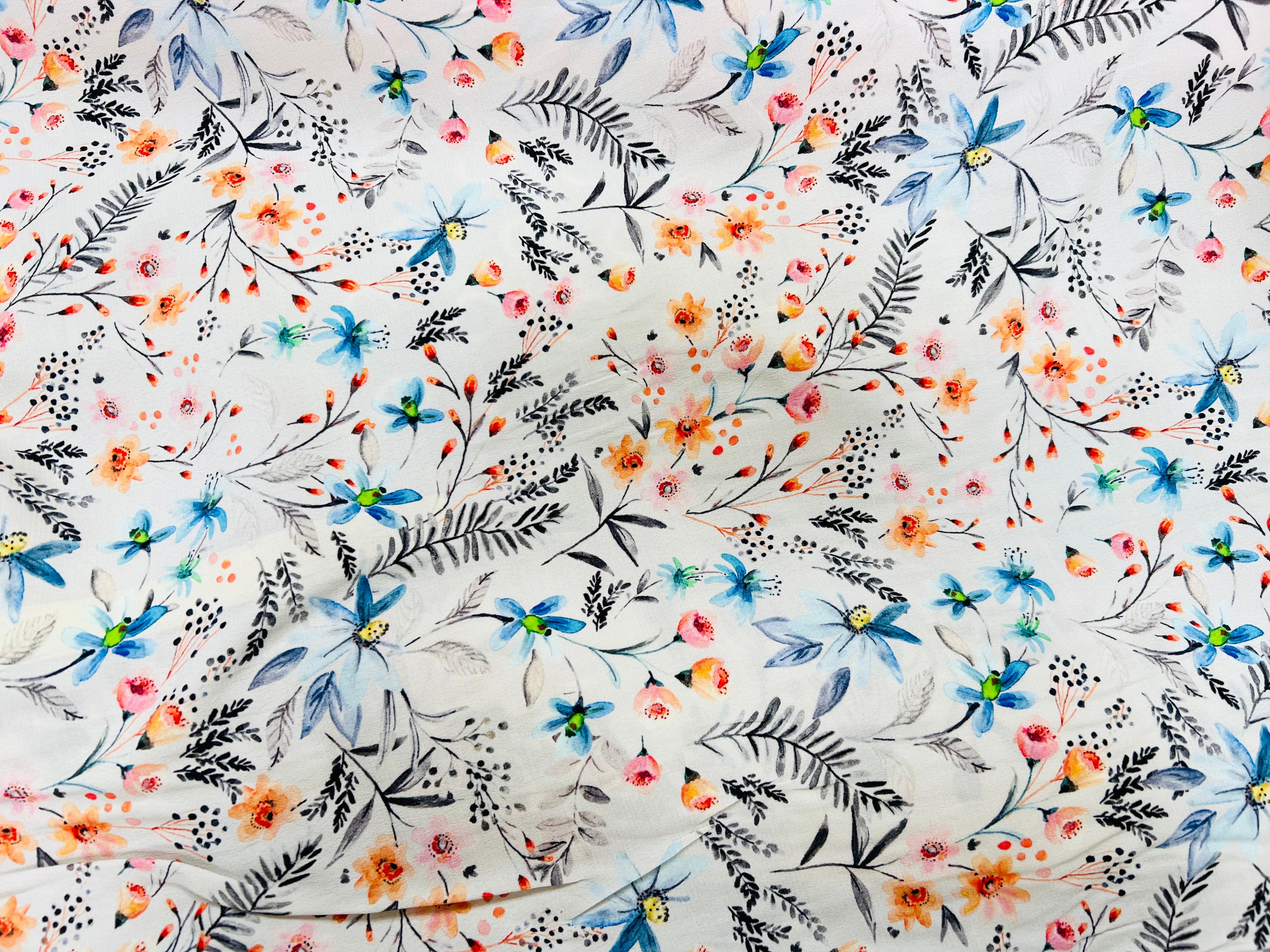 (Chute) CRÊPE MAROCAIN VISCOSE EXPLOSION DE FLEURS - My Little Coupon