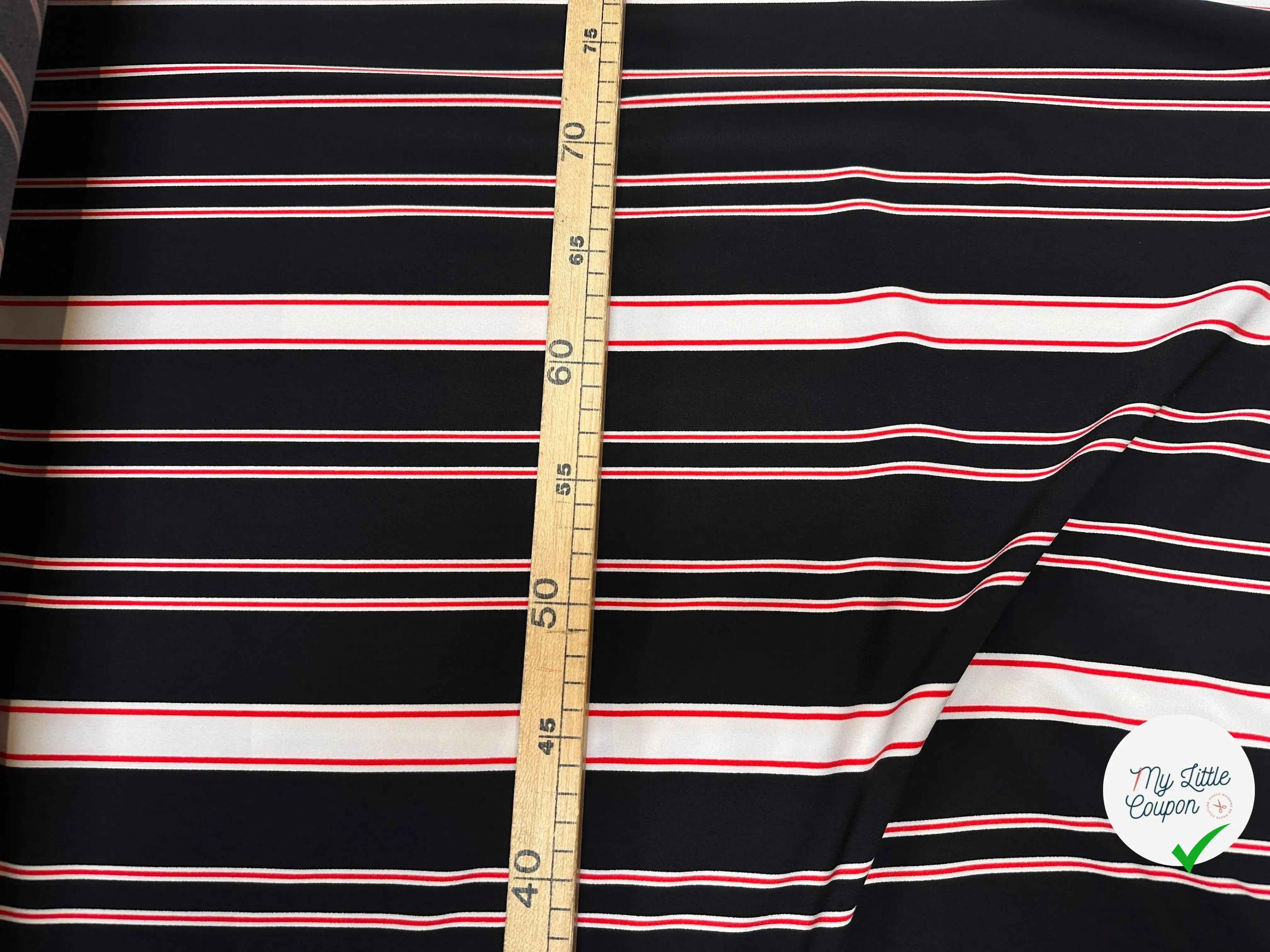CREPE STRIPES ROUGE & BLANC FOND NOIR - My Little Coupon