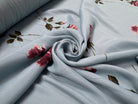 CRÊPE VISCOSE FOND BLEU MOTIFS FLEURS - My Little Coupon