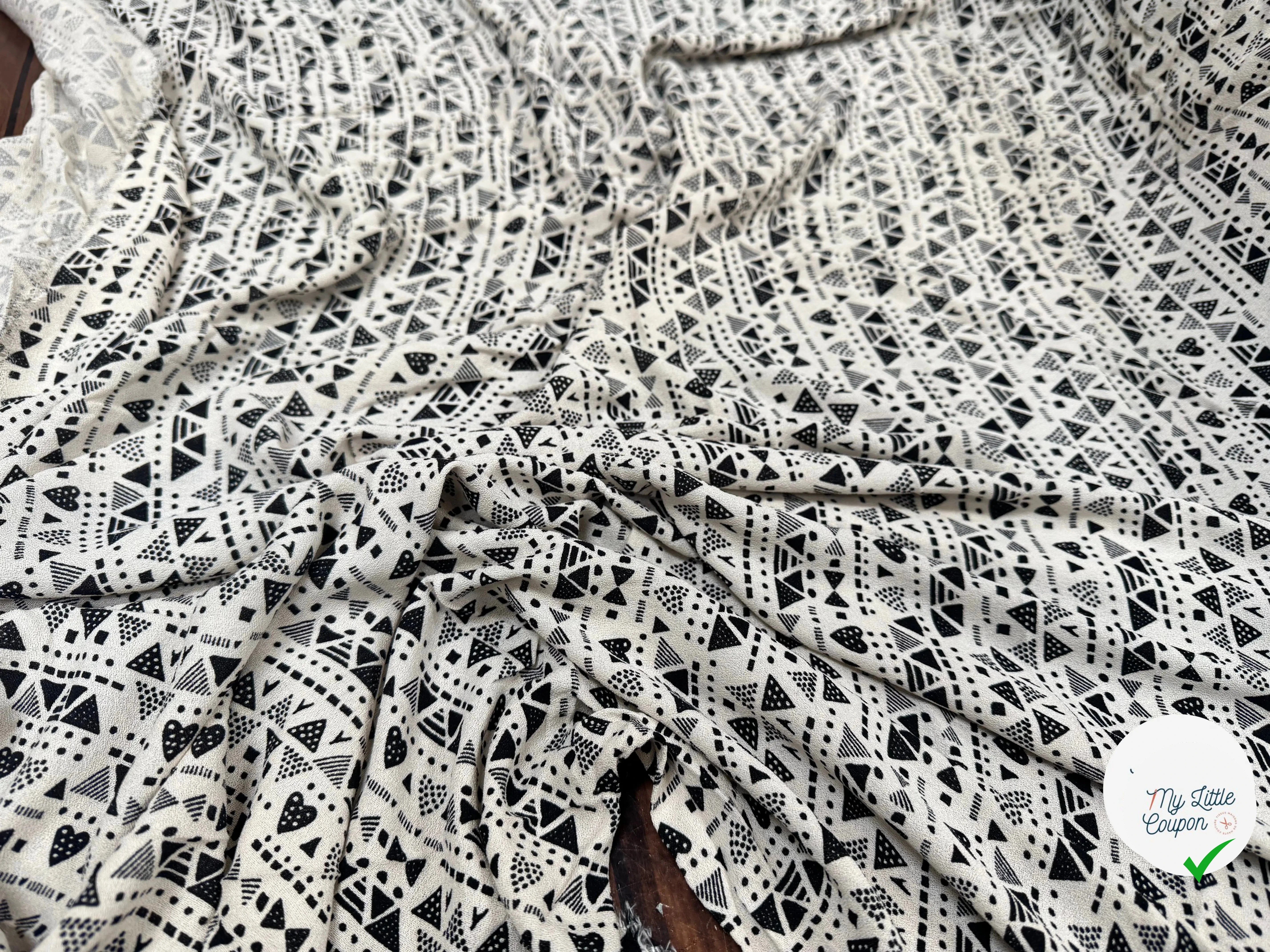 CREPE VISCOSE LOURD JOLI CŒUR - My Little Coupon