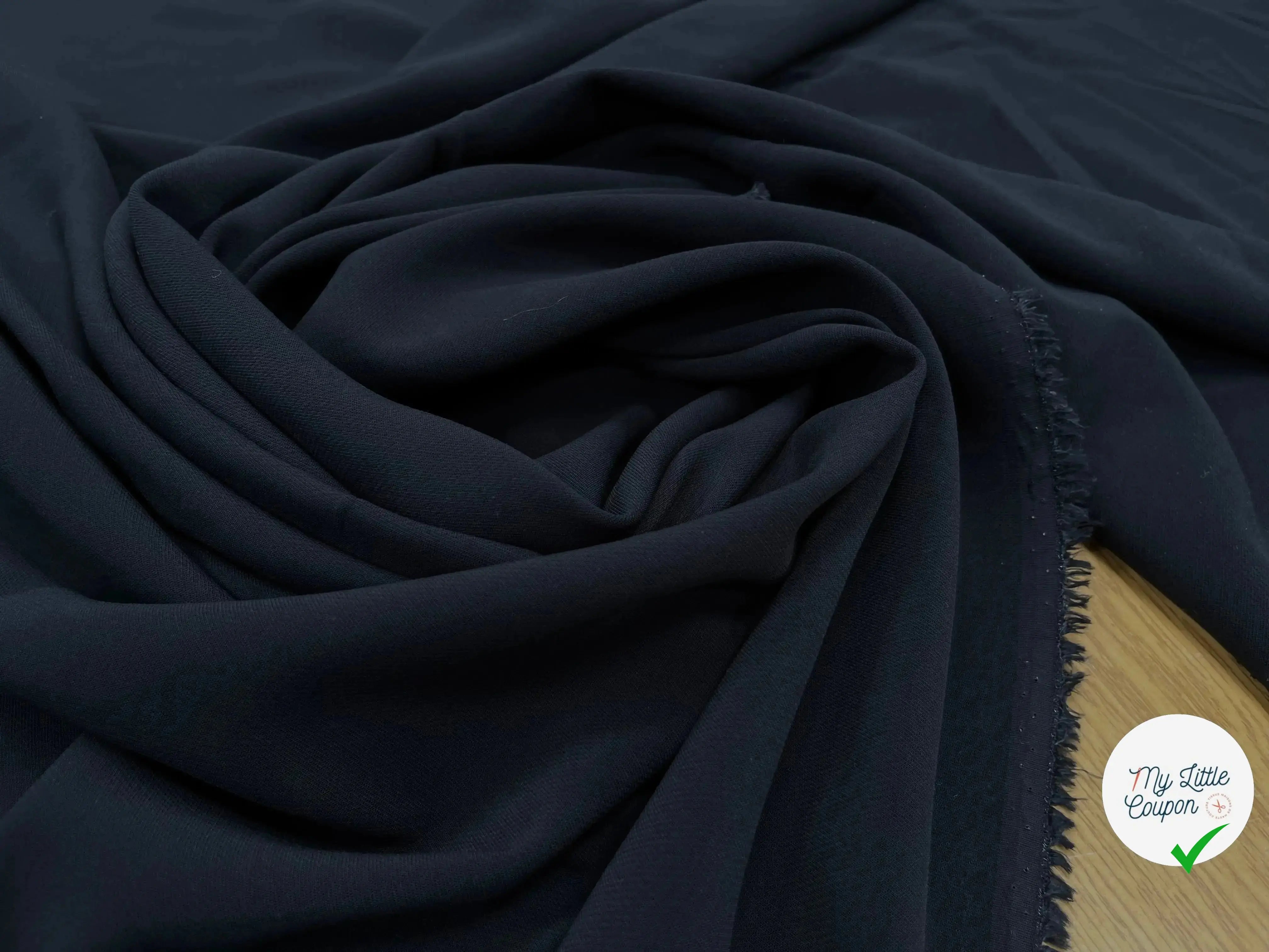 CREPE VISCOSE LOURD SERGÉ BLEU NAVY - My Little Coupon