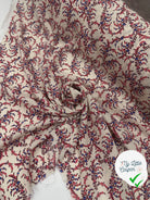 CRÊPON VISCOSE IMPRIMÉ FLORA PROVENZA ROUGE MSO