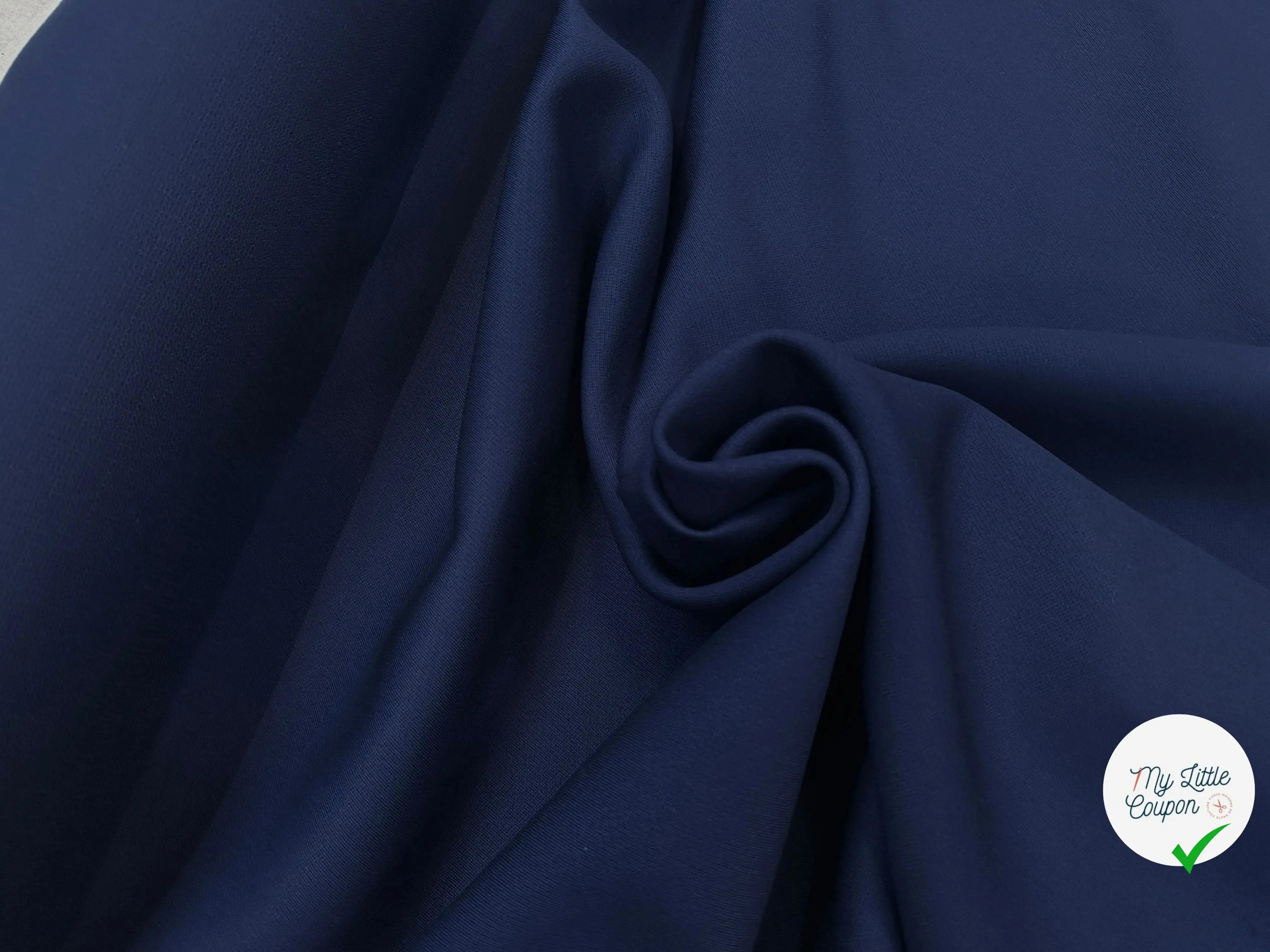 DOUBLE CRÊPE DE LAINE DE TONTE BLEU NAVY - My Little Coupon
