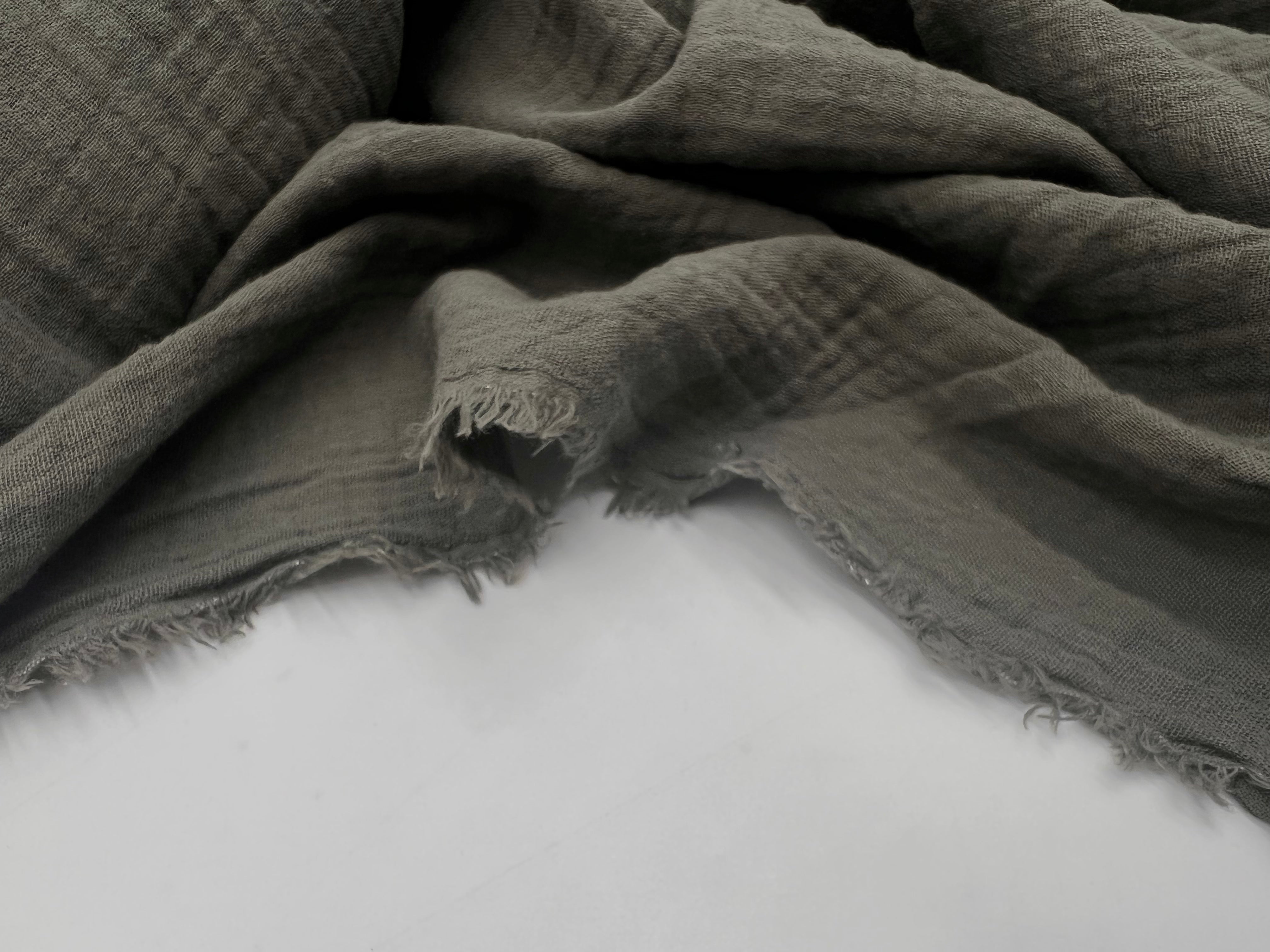 (Chute) DOUBLE GAZE DE COTON KAKI GRIS - My Little Coupon