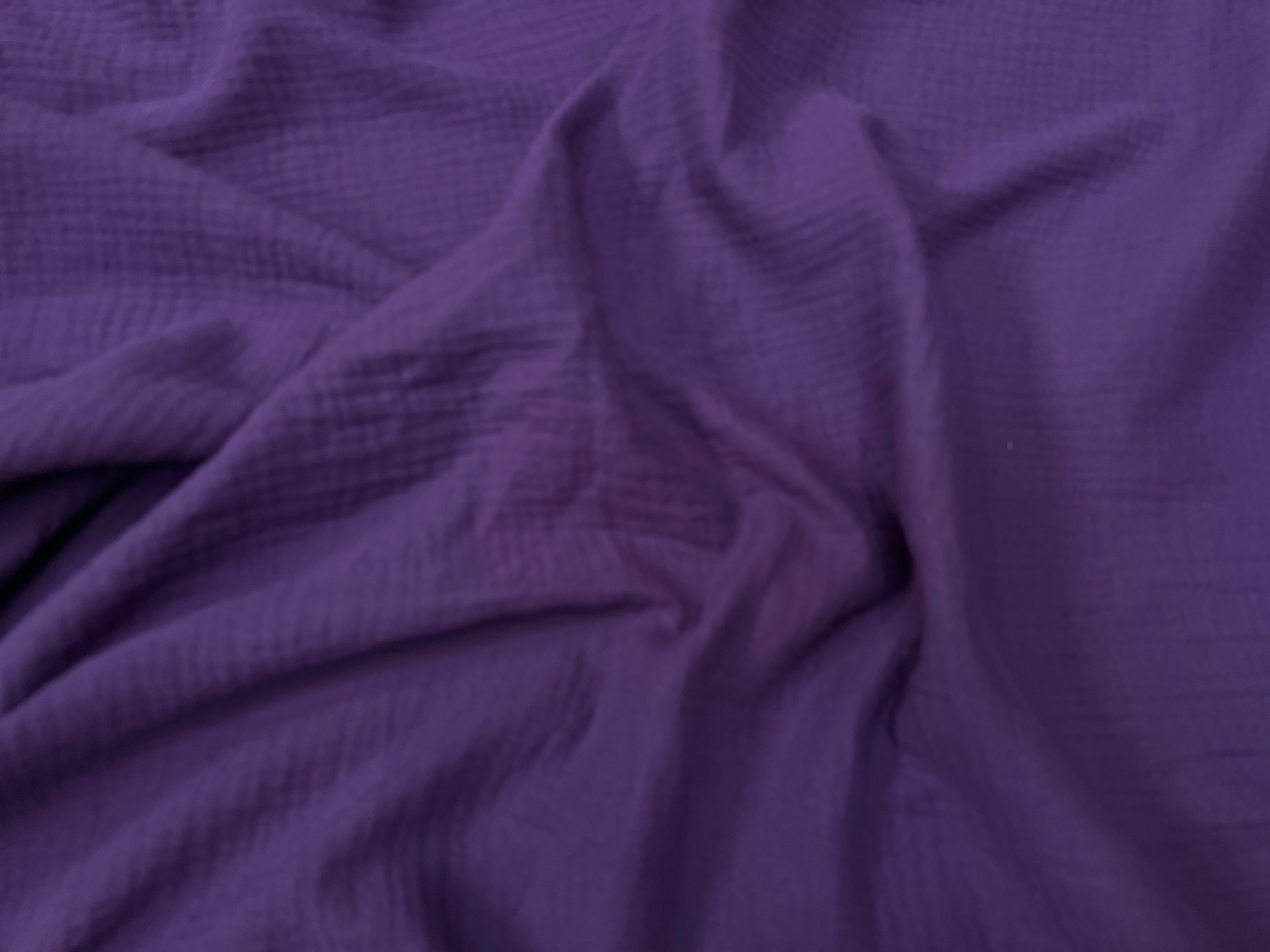 DOUBLE GAZE DE COTON VIOLETTE UNIE - My Little Coupon