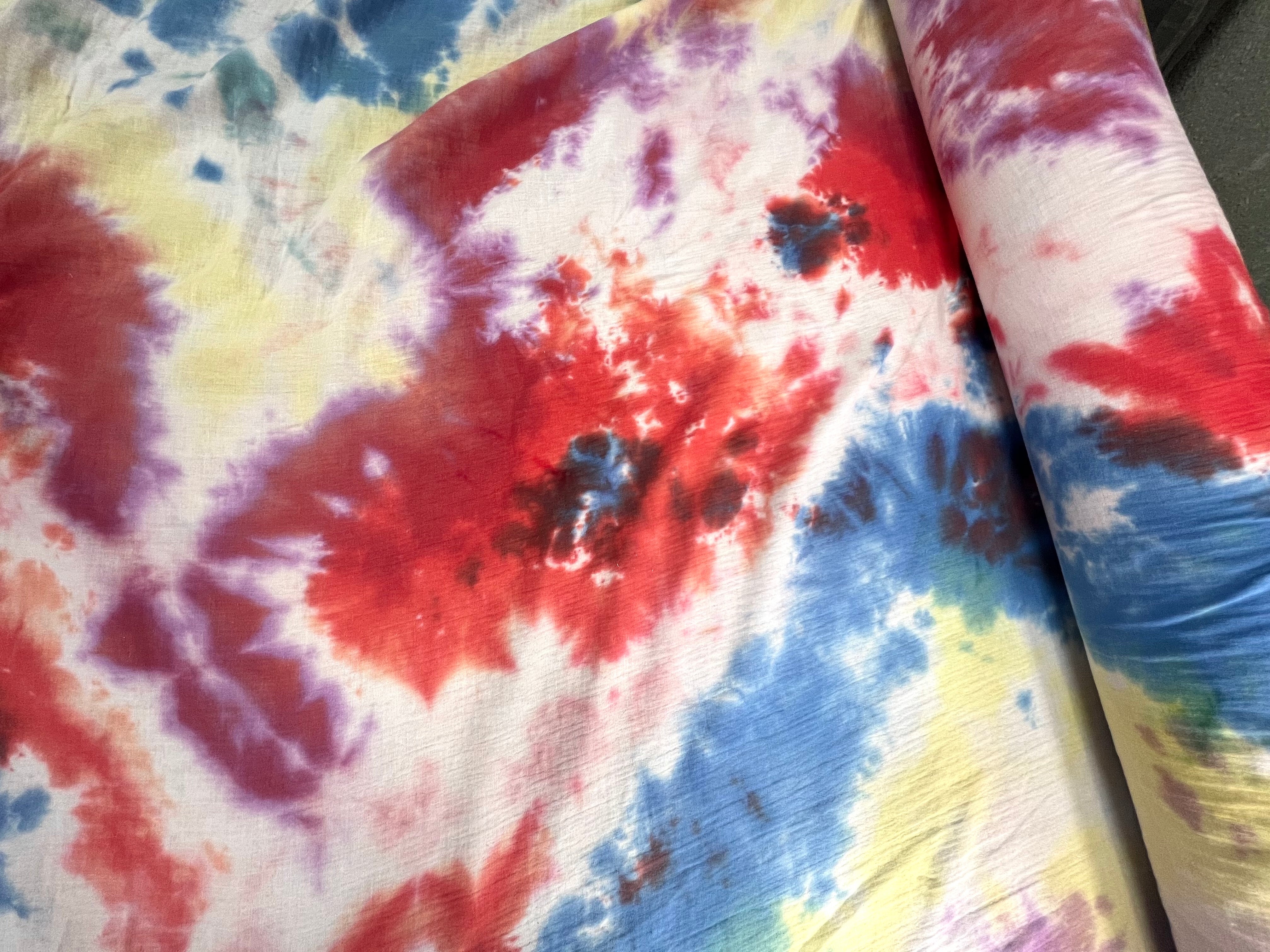 DOUBLE GAZE IMPRIMÉE TYE AND DYE COTON ORGANIQUE CERTIFICATION GOTS - My Little Coupon