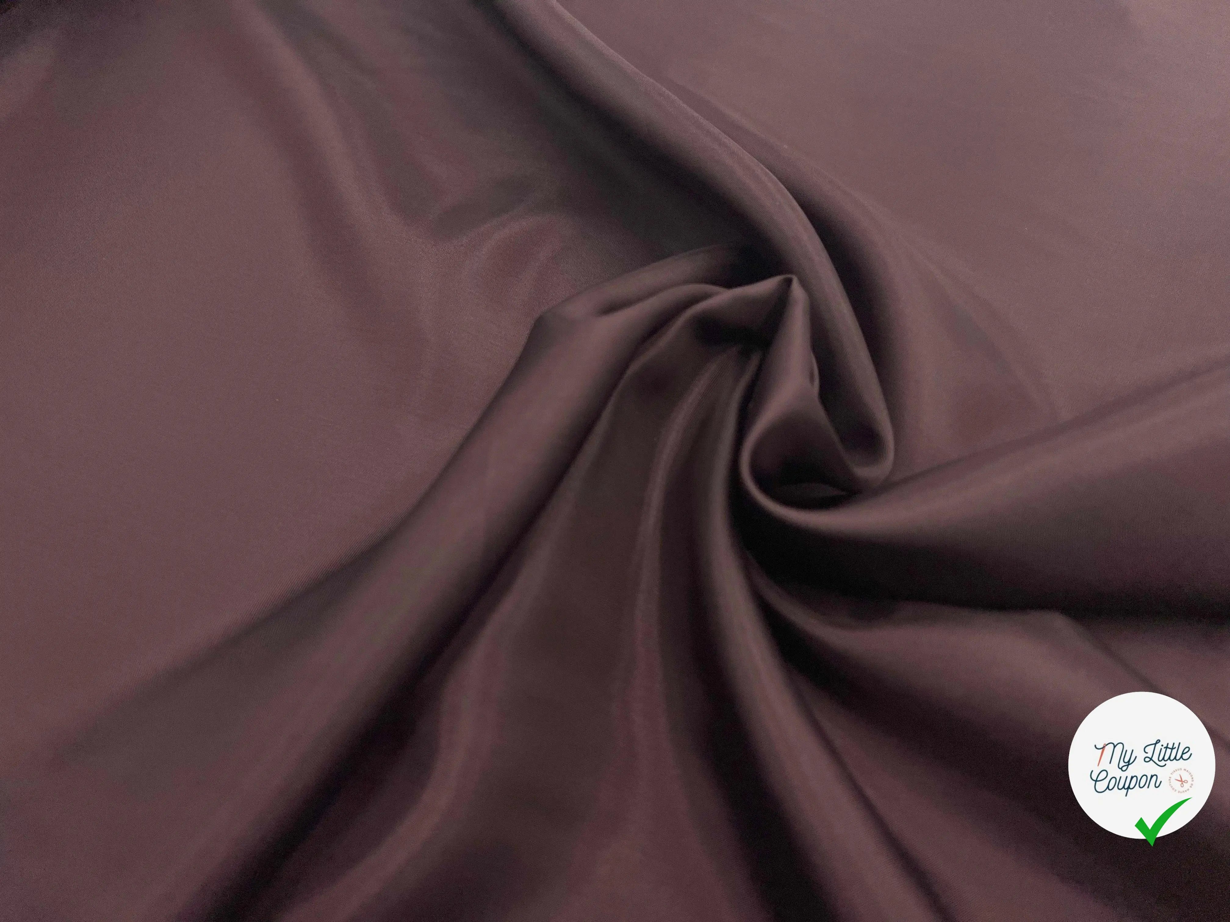 DOUBLURE PONGINETTE CUPRO PRUNE - coupon de tissu de 3 mètres - My Little Coupon - tissu - coudre