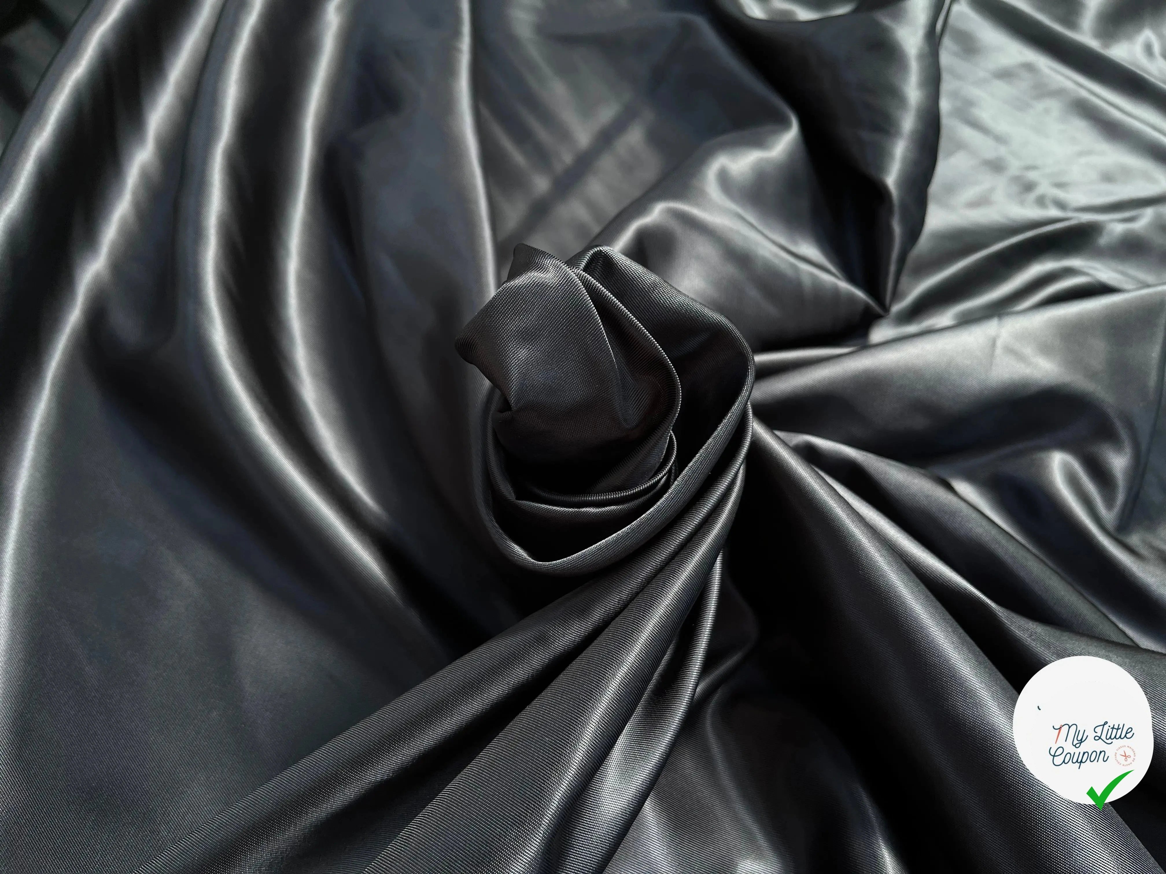 DOUBLURE SERGÉE VISCOSE NAVY NOIRE - My Little Coupon