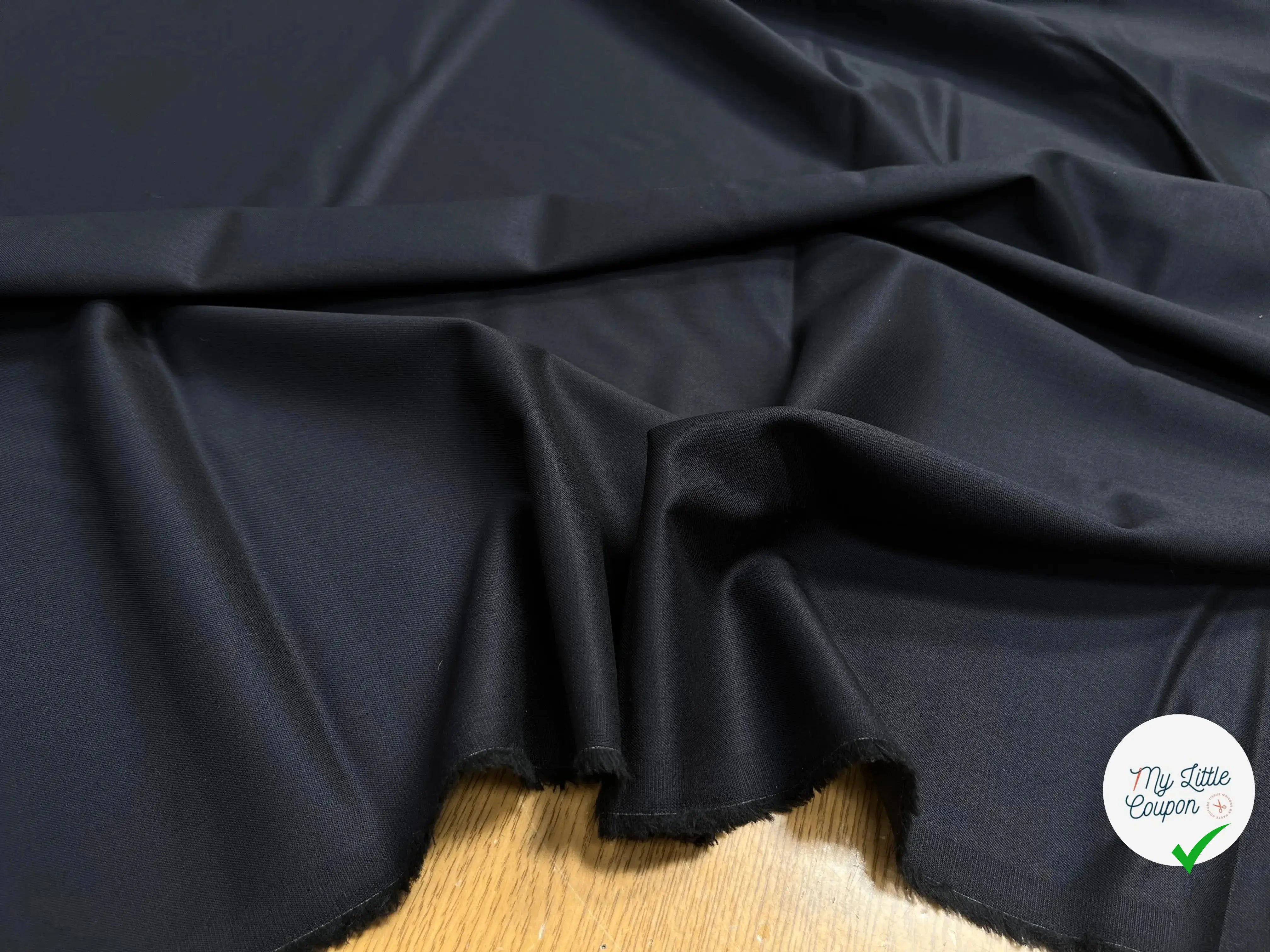DRAPERIE 100% LAINEBLEU MARINE ENVERS NOIR UNI - My Little Coupon
