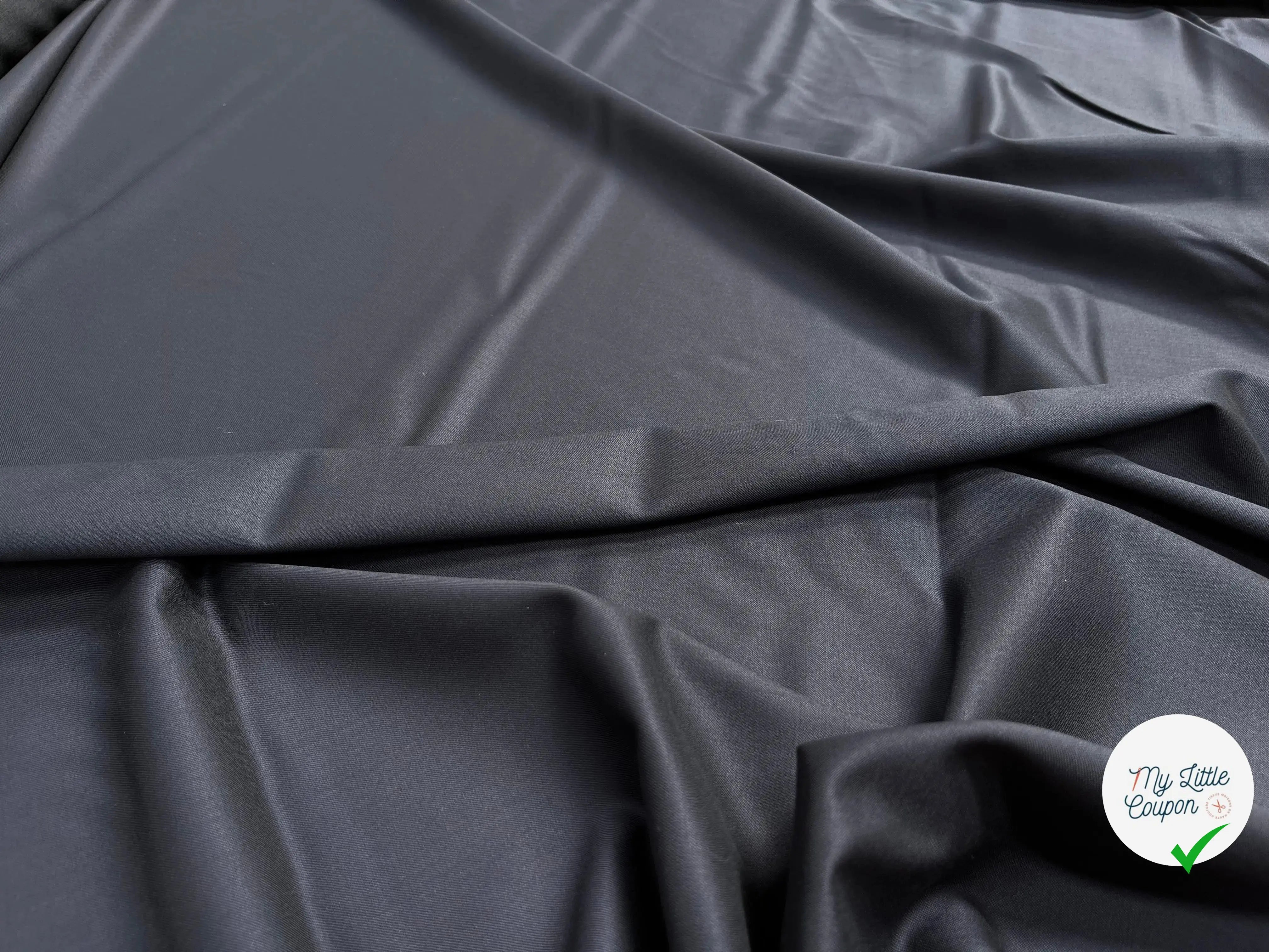 DRAPERIE 100% LAINEBLEU MARINE ENVERS NOIR UNI - My Little Coupon