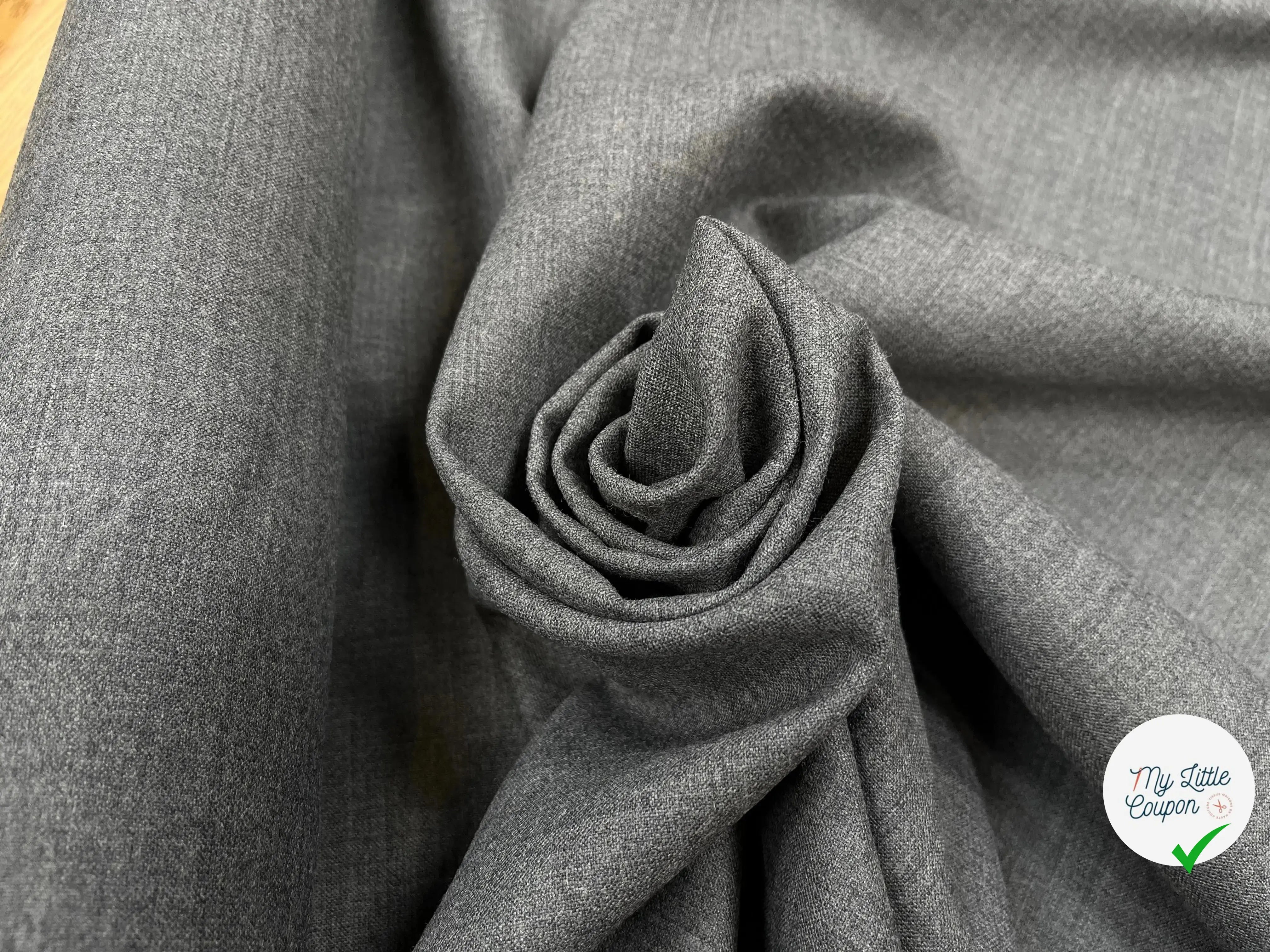 DRAPERIE DE LAINE STRETCH GRIS CHINÉ - My Little Coupon