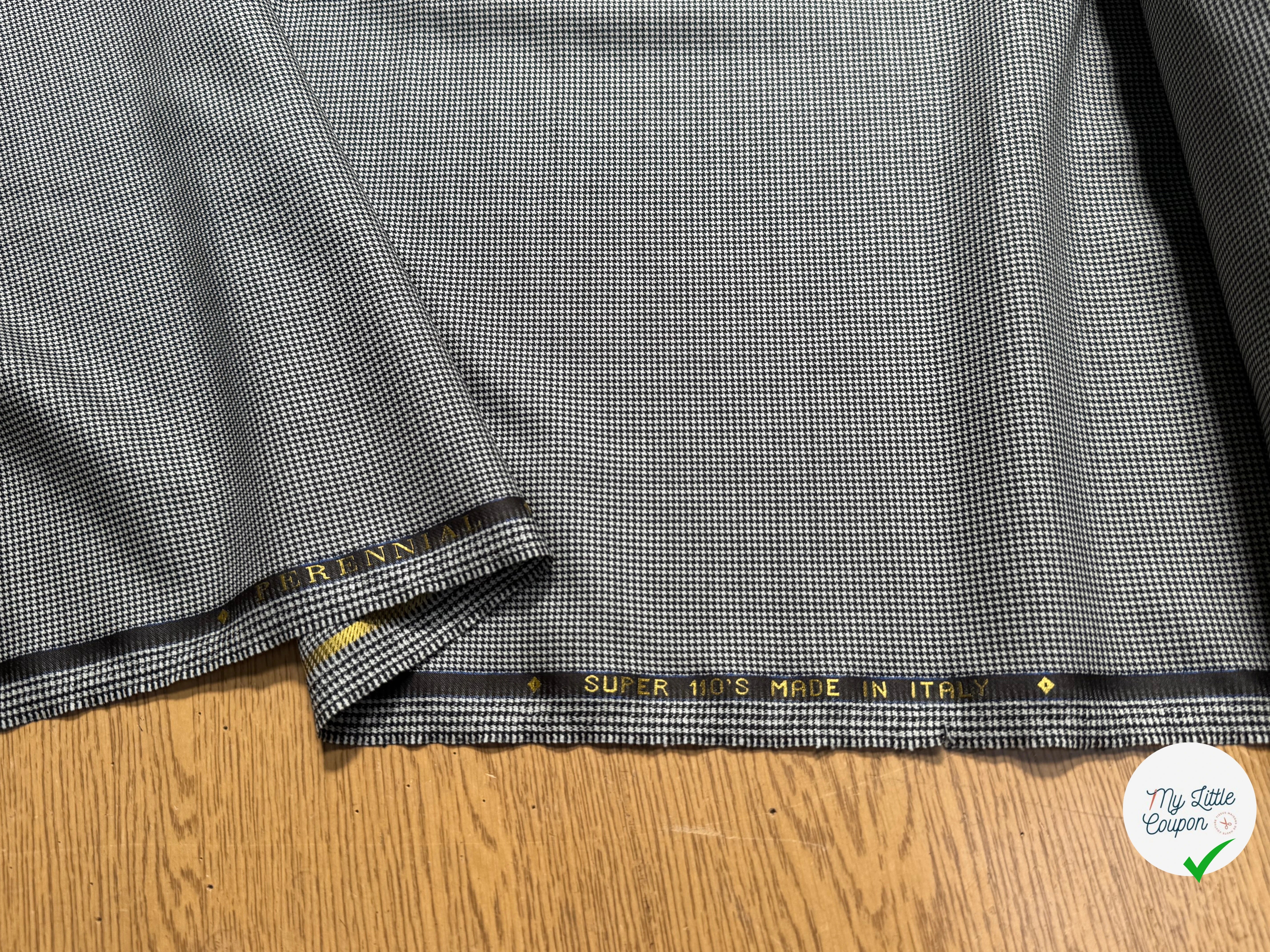 (Chute) DRAPERIE DE LAINE SUPER 110'S MADE IN ITALY PIED POULE TRÈS ÉLÉGANT - My Little Coupon