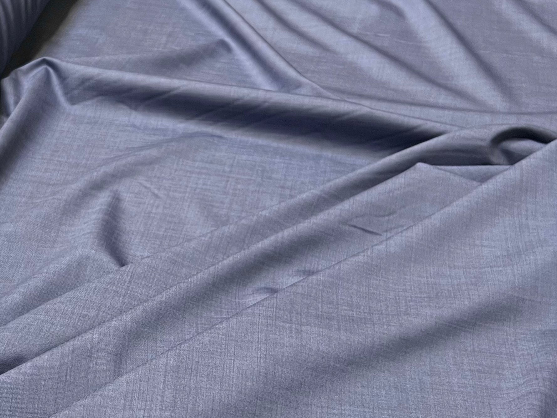 (Chute) DRAPERIE LAINE MOHAIR FIL À FIL BLEU GRIS - My Little Coupon
