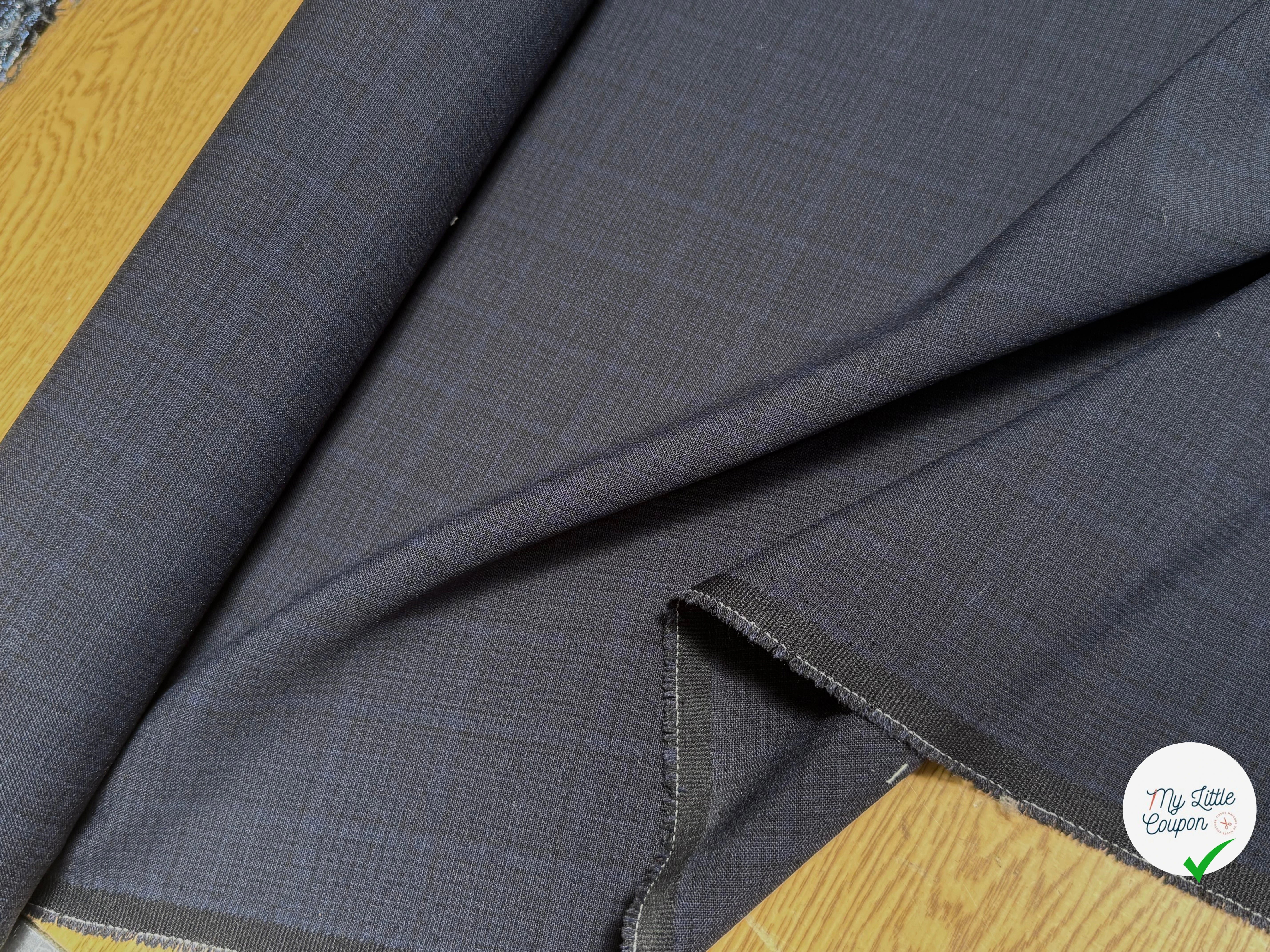 (Chute) DRAPERIE POLYVISCOSE À CARREAUX ÉLÉGANT BLEU NOIR - My Little Coupon