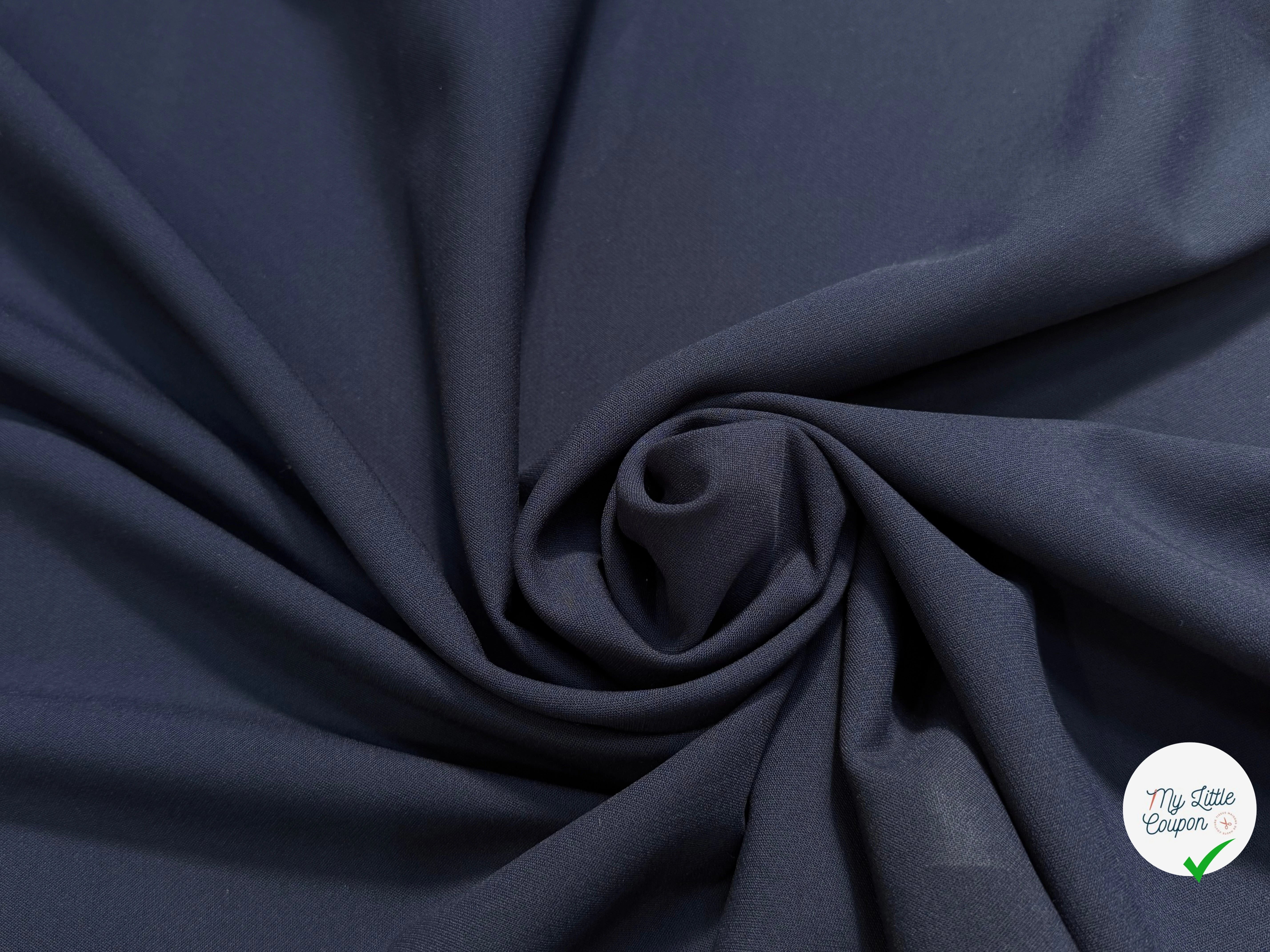 (Chute) DRAPERIE POLYVISCOSE LOURDE STRETCH BLEU MARINE CHIC TENUE - My Little Coupon