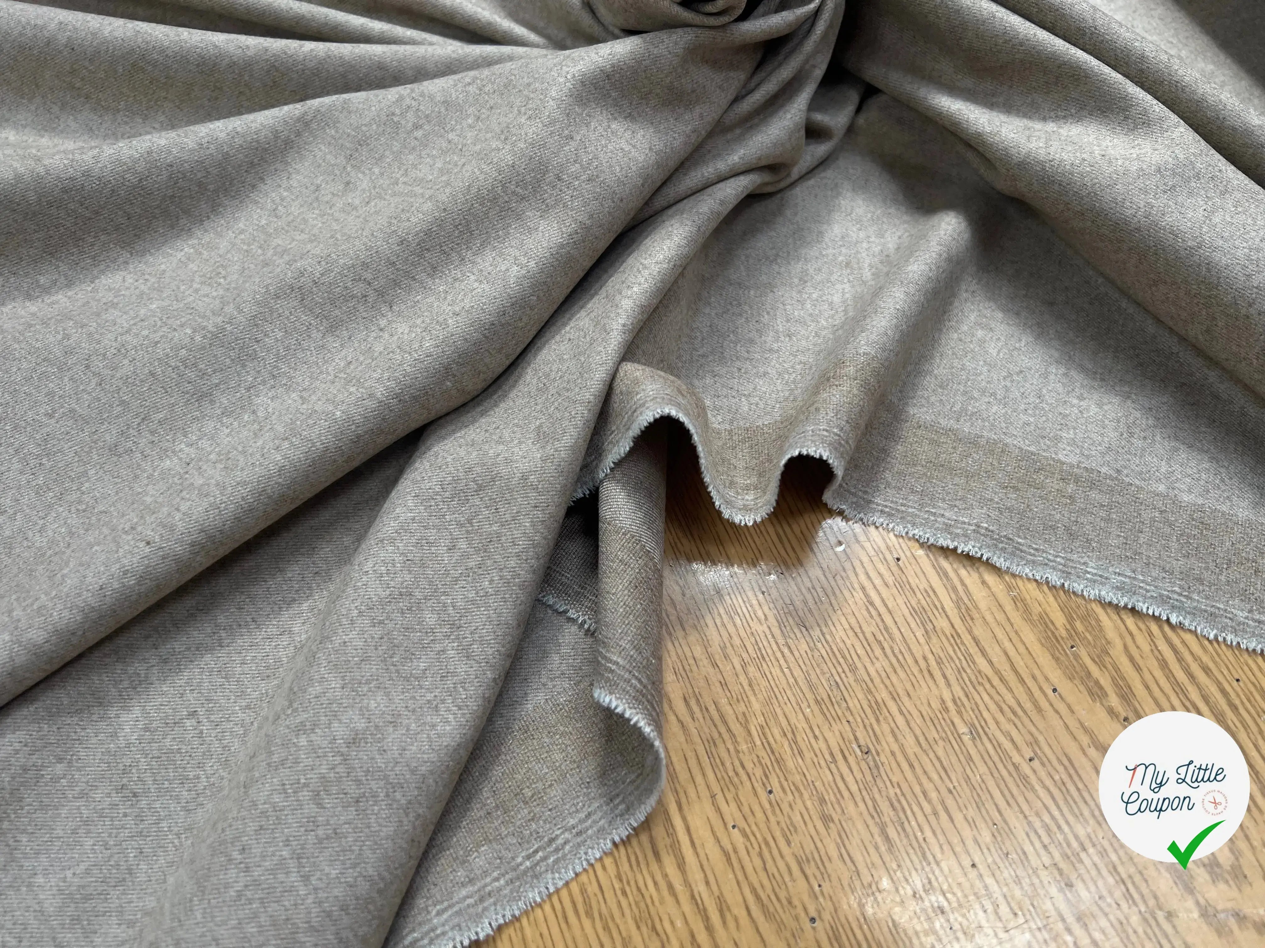 FLANELLE DE COTON SERGÉE MARRON GLACÉ - My Little Coupon