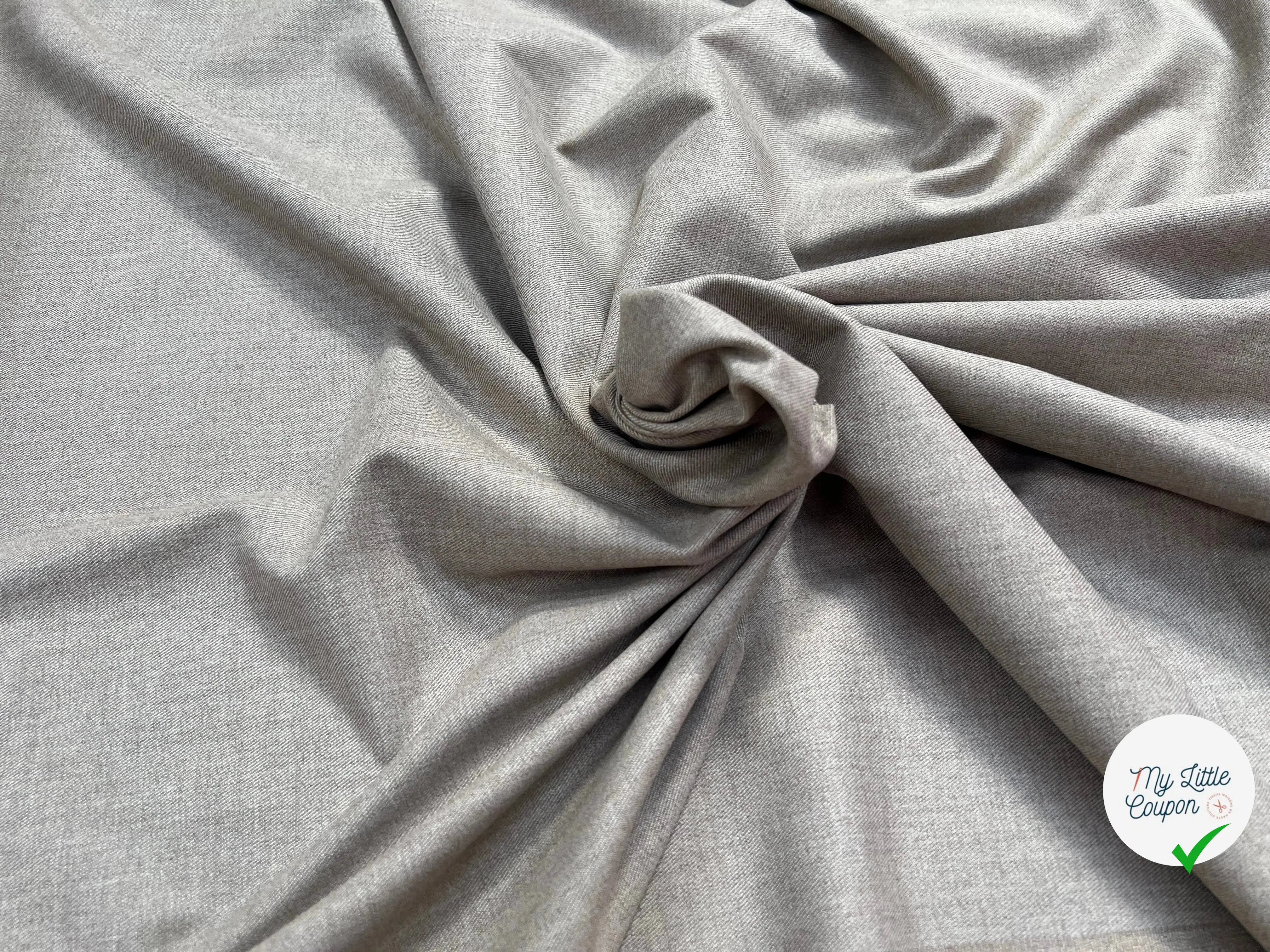 FLANELLE DE COTON SERGÉE MARRON GLACÉ - My Little Coupon