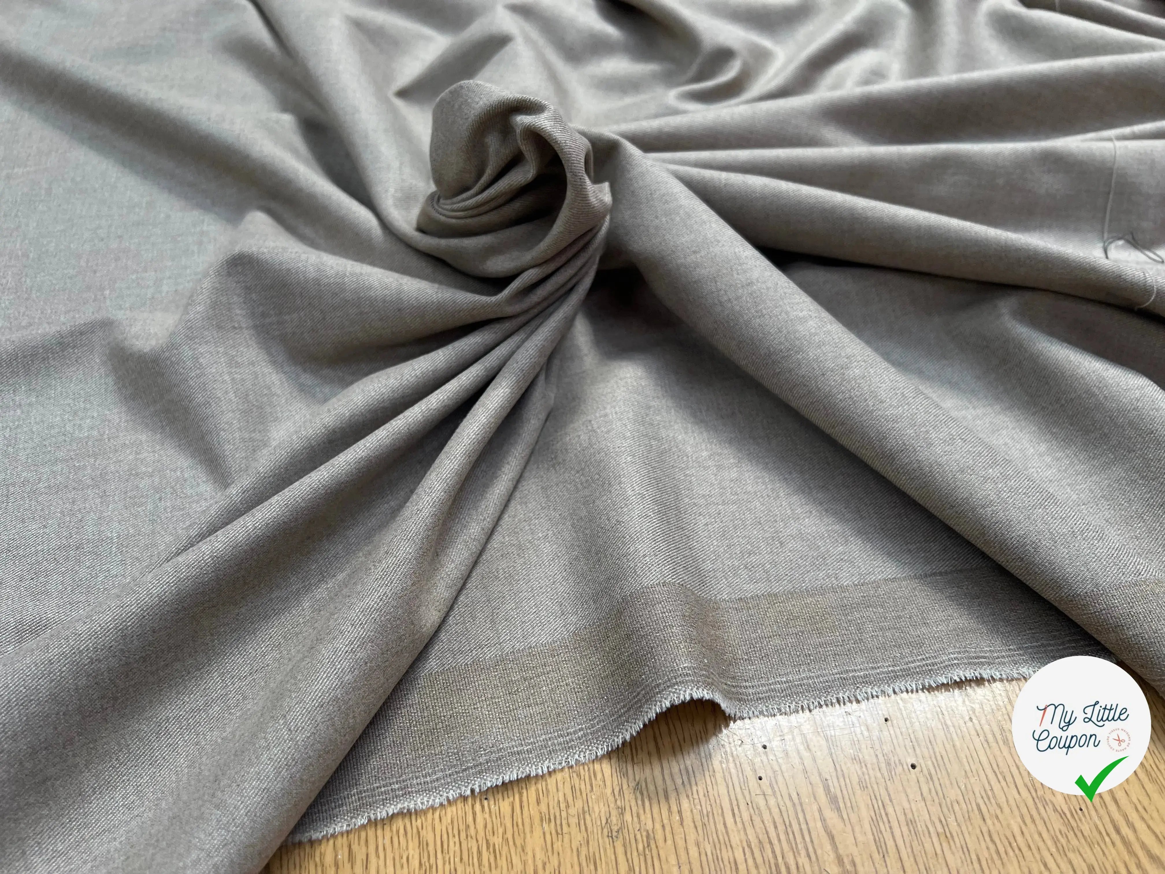 FLANELLE DE COTON SERGÉE MARRON GLACÉ - My Little Coupon