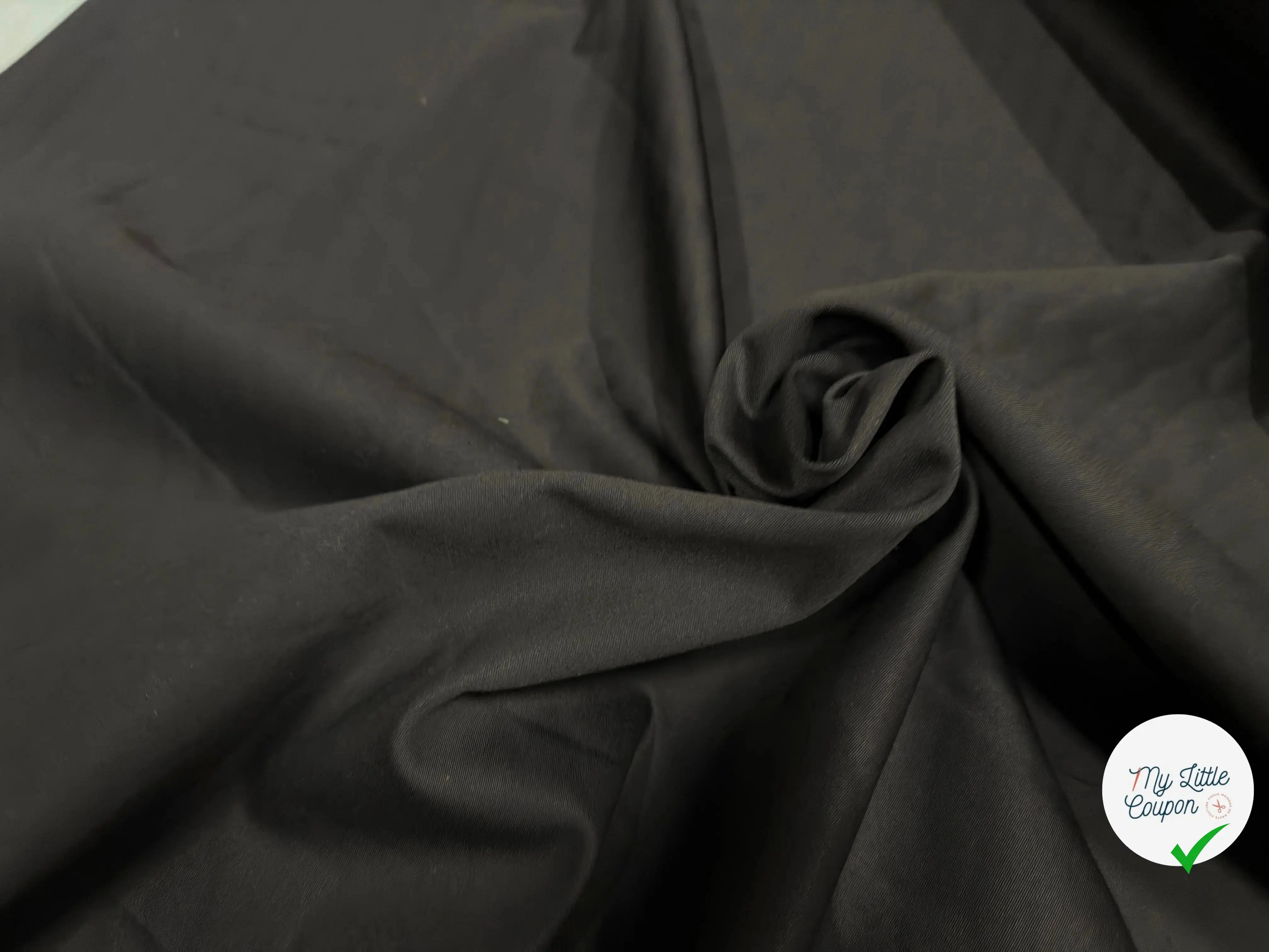 GABARDINE DE COTON JAPONAIS SAGAWA NOIR - My Little Coupon