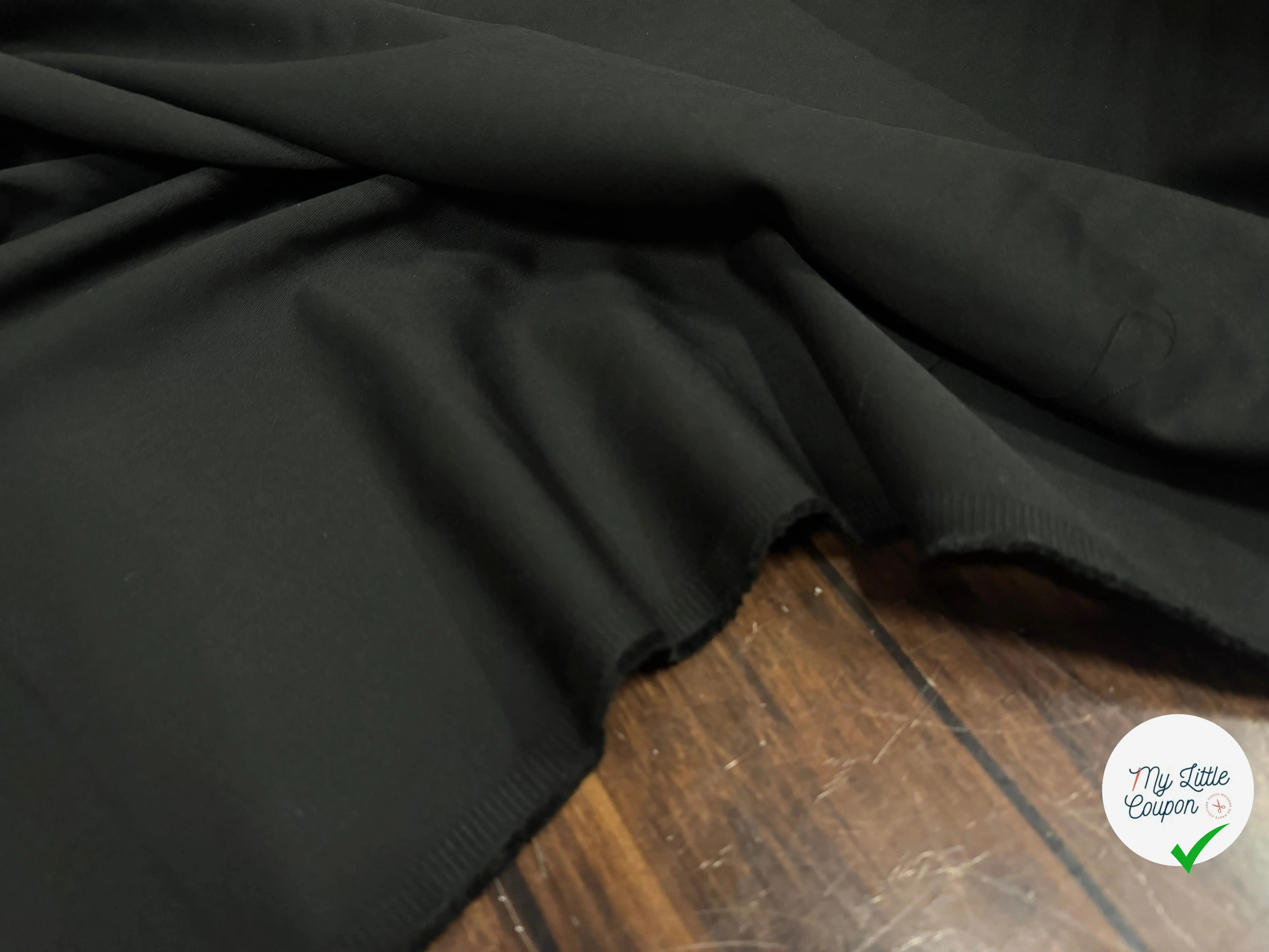 GABARDINE DE COTON JAPONAIS SAGAWA NOIR - My Little Coupon