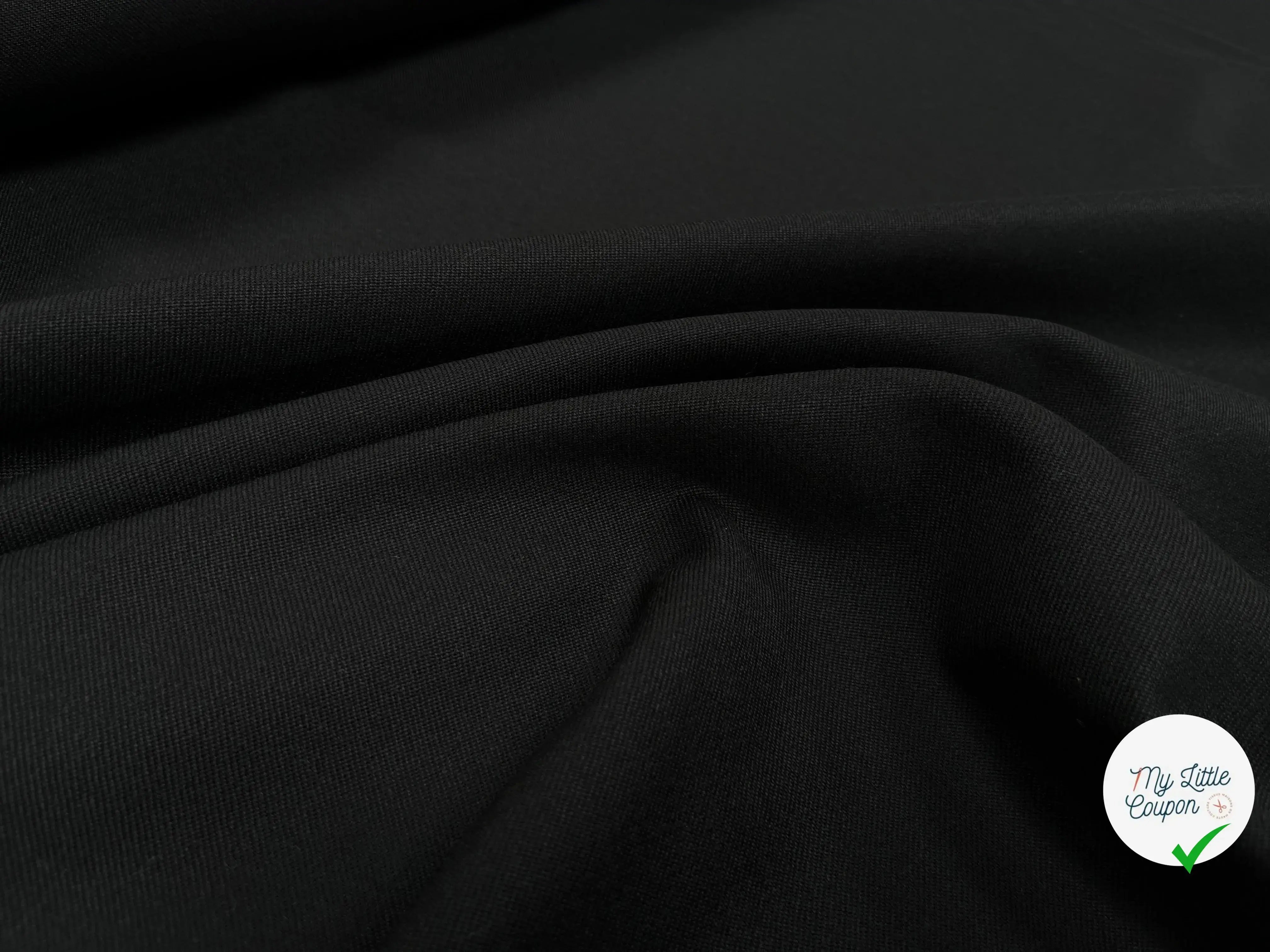 GABARDINE DE LAINE NOIR SERGEE - My Little Coupon