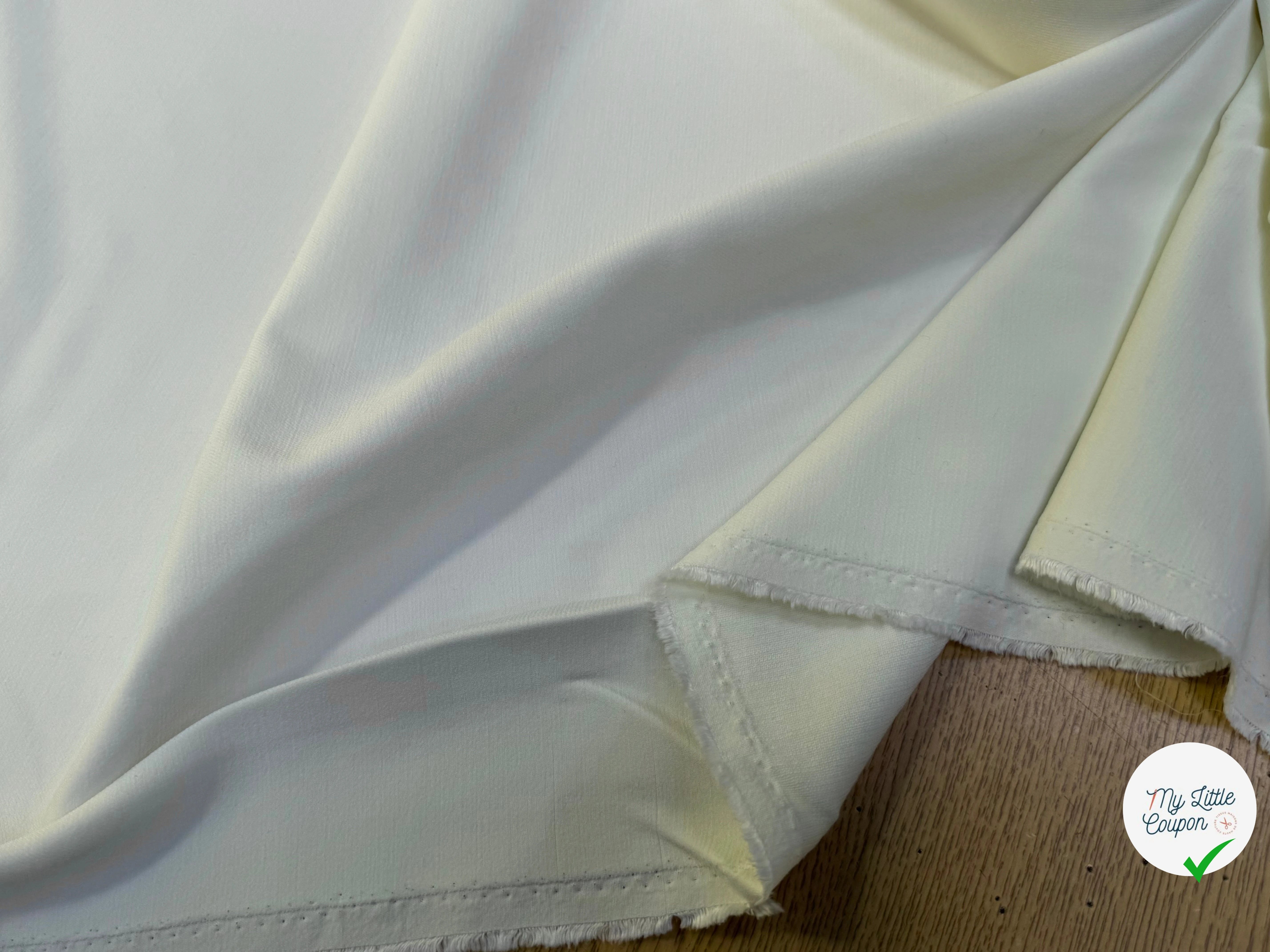 (Chute) GABARDINE ULTRA STRETCH 14% VISCOSE ÉCRU TENUE SUBLIME - My Little Coupon