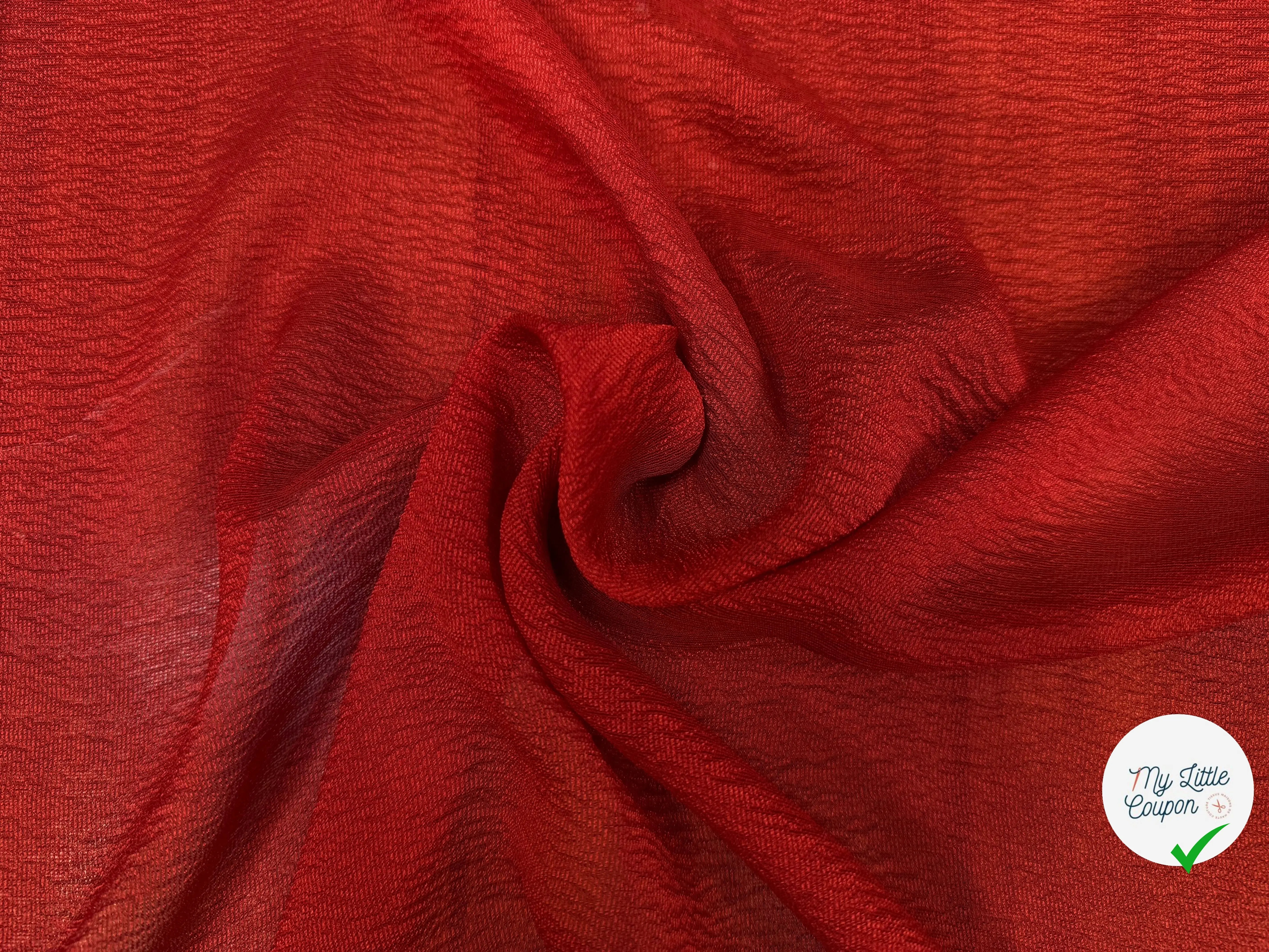 HAMMERED SILK GAUZE, Peppery Red - My Little Coupon