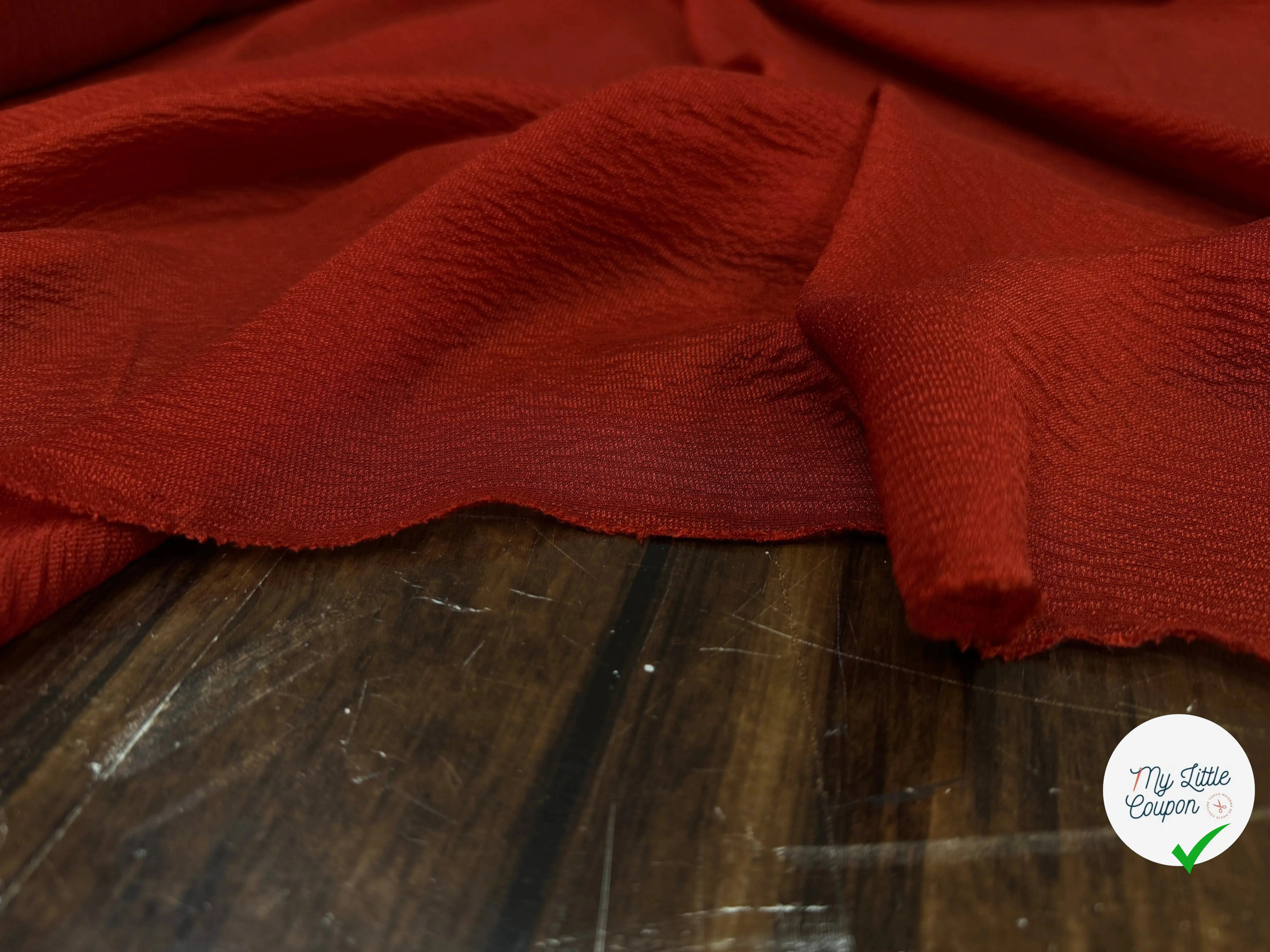 HAMMERED SILK GAUZE, Peppery Red - My Little Coupon