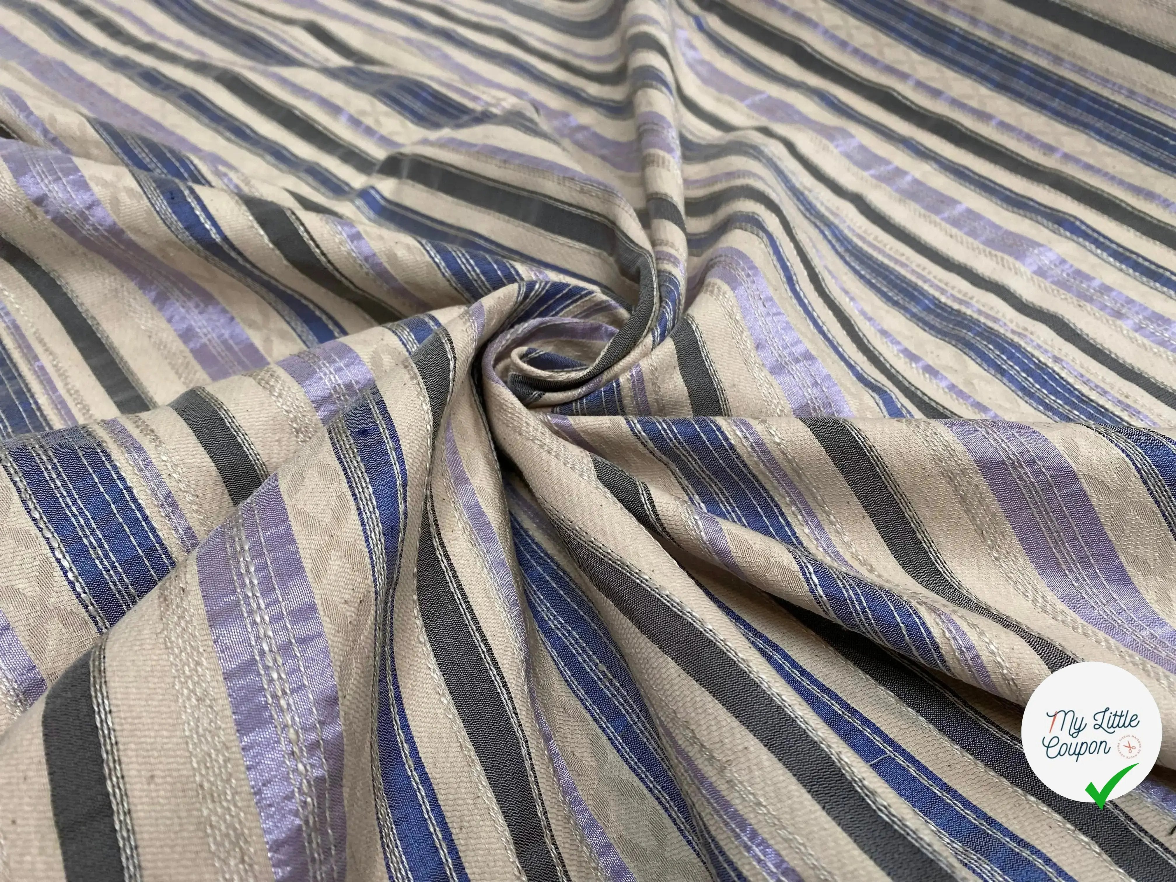 JACQUARD À RAYURES BLEU - My Little Coupon