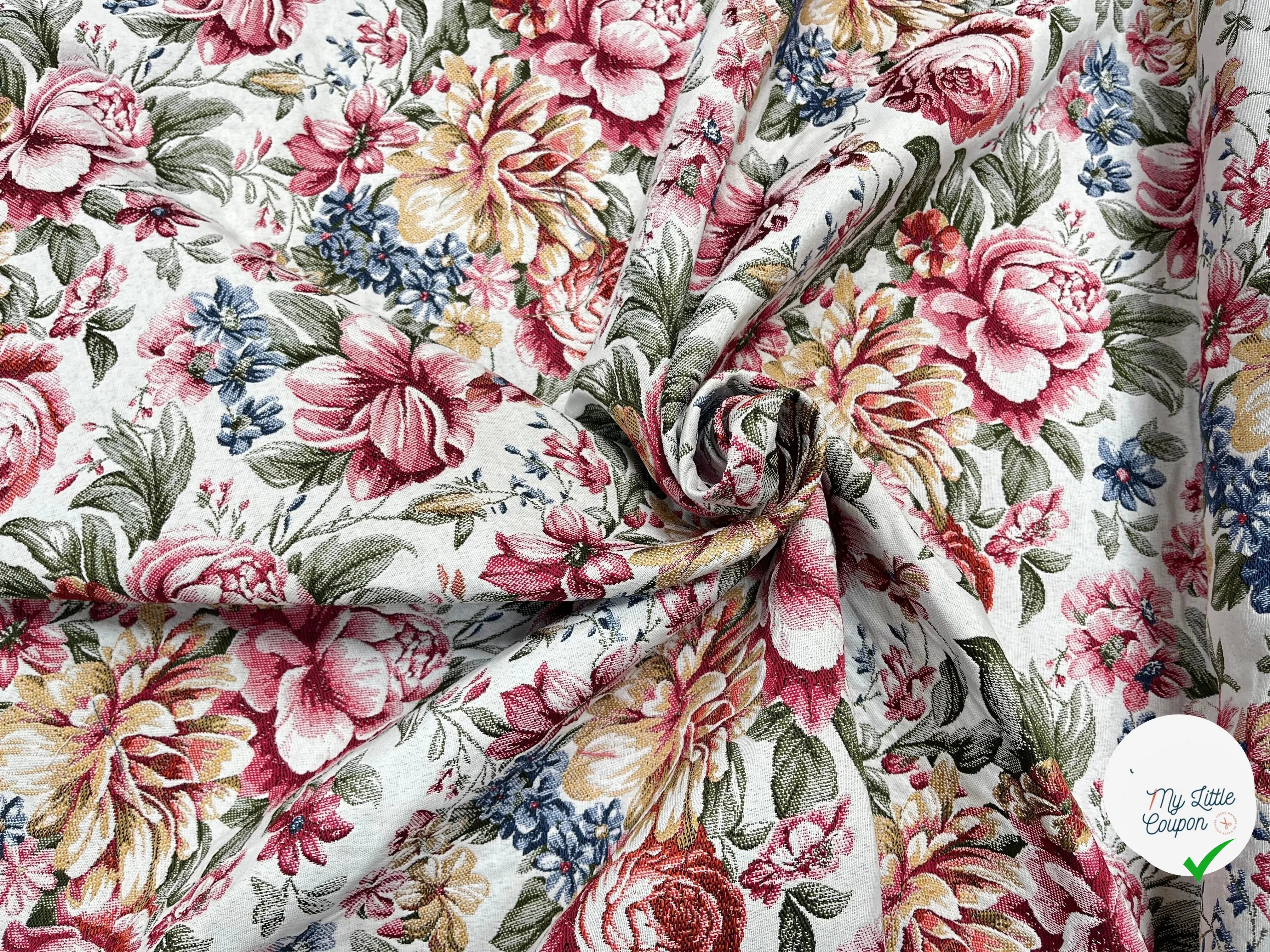 JACQUARD TISSÉ TEINT ALAIS ALLOVER ÉCRU ROSE - My Little Coupon